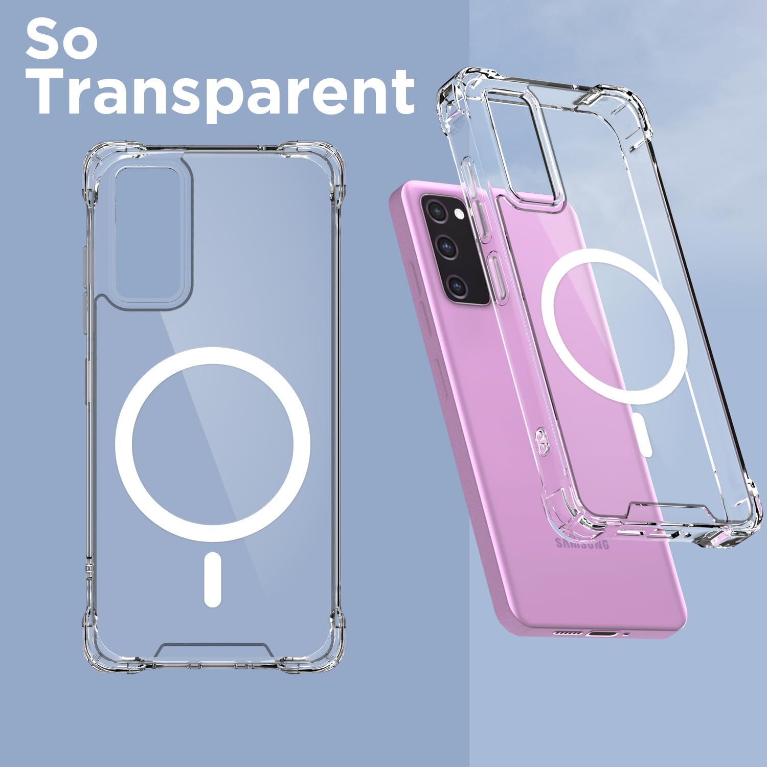 Samsung S20 FE 5G phone cover in transparent mag-safe by Pikkme – photo 2