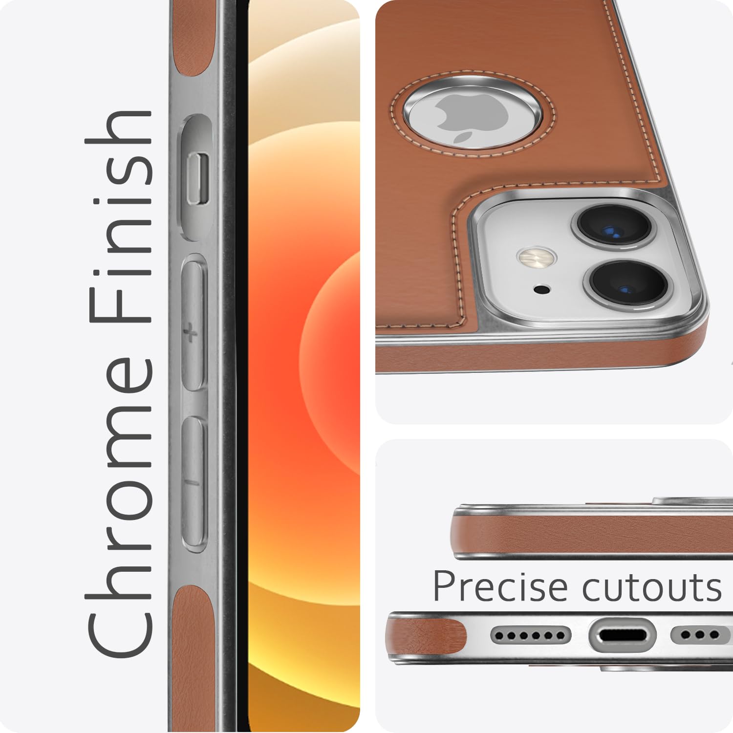Pikkme chrome tan Leatherback mobile back cover for iPhone 12/12 Pro – photo 5