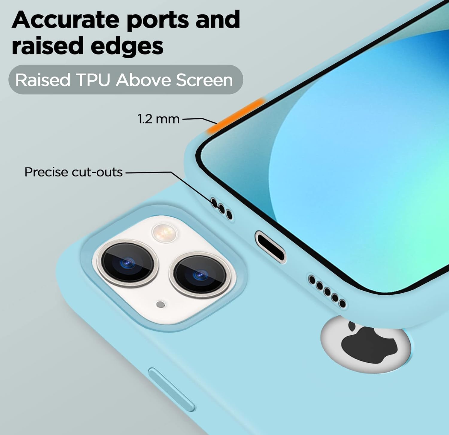 Pikkme iPhone 13 Mini Silicone Back Cover (Sea Blue)