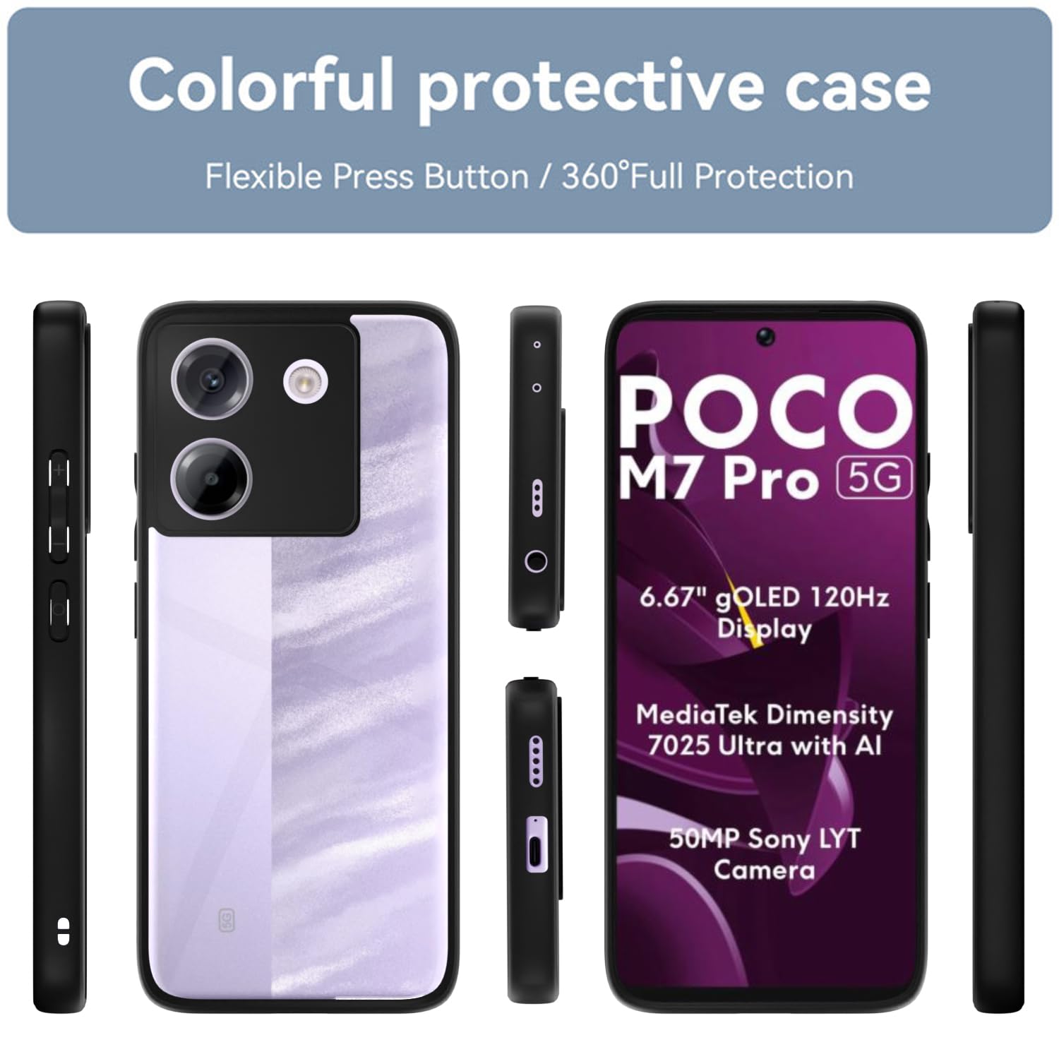 Pikkme Poco M7 Pro 5G Hybrid black mobile back cover – photo 2