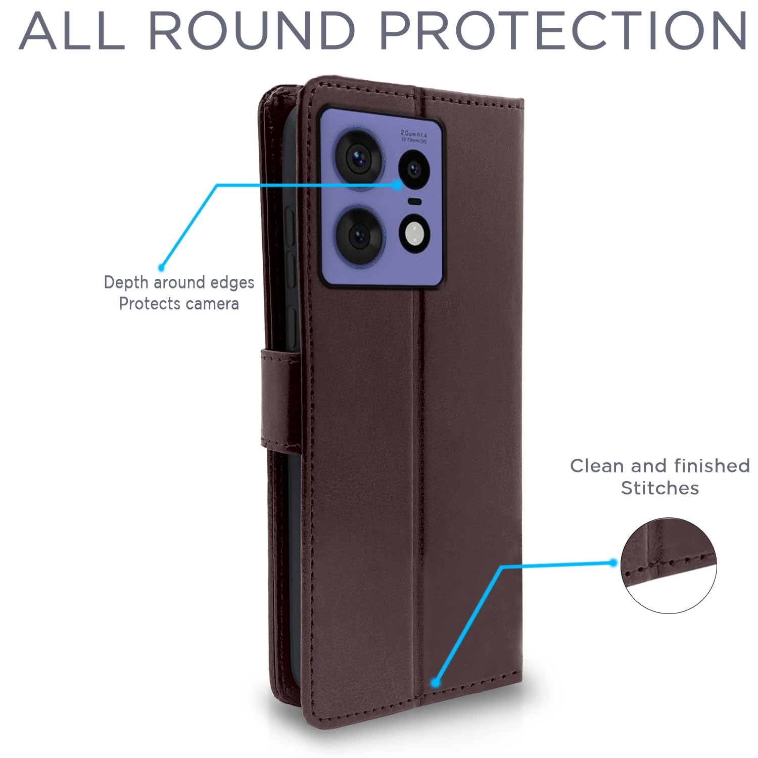 Pikkme Moto Edge 50 Pro 5G coffee mobile flip cover – photo 4