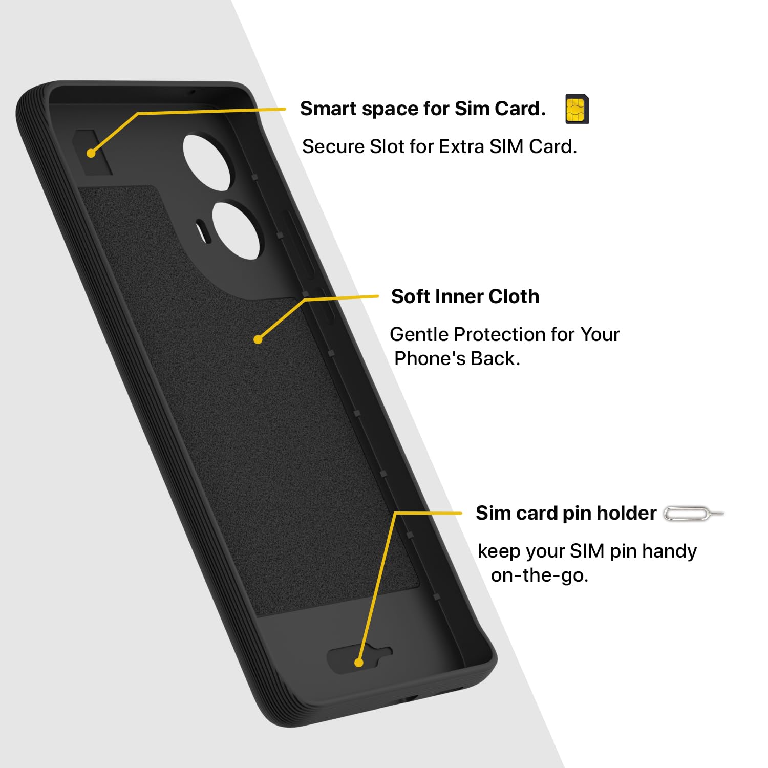 Pikkme Motorola Moto G85 5G Gencase Back Cover (Black)