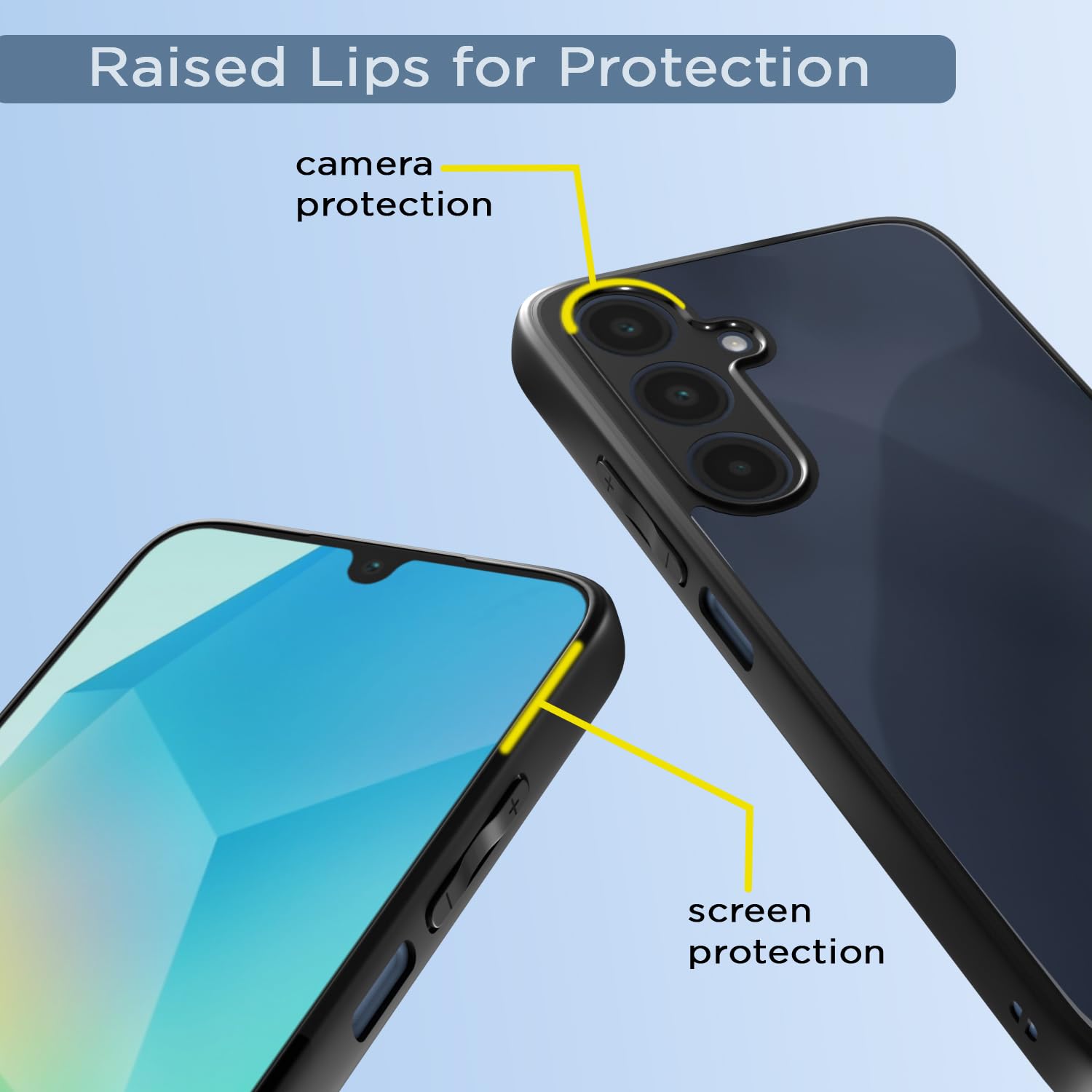 Pikkme Samsung Galaxy A16 5G Eagle 2 Shockproof Sleek Hybrid Armor Back Cover (Black)