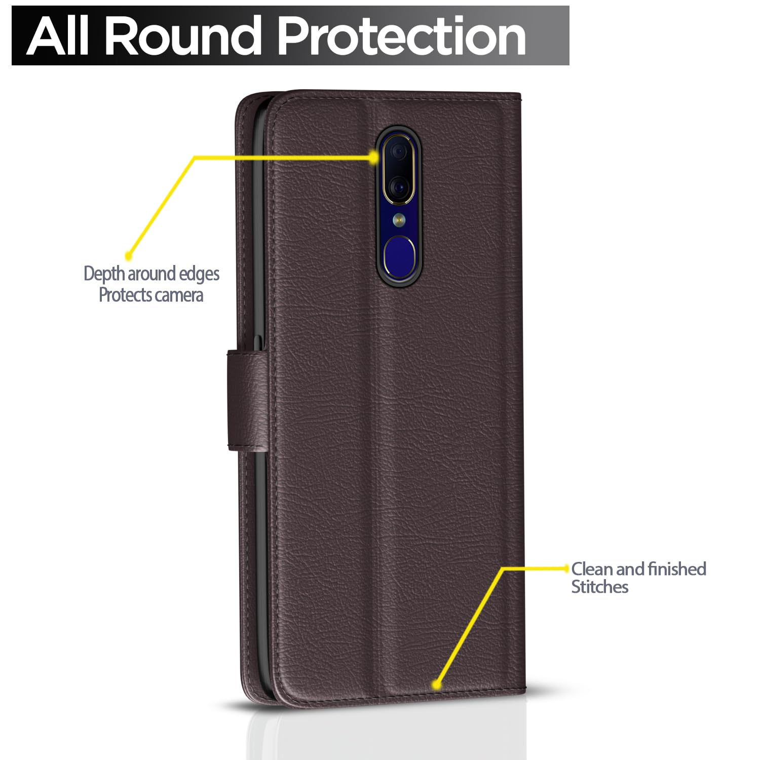 Pikkme Oppo F11 coffee mobile flip cover – photo 4