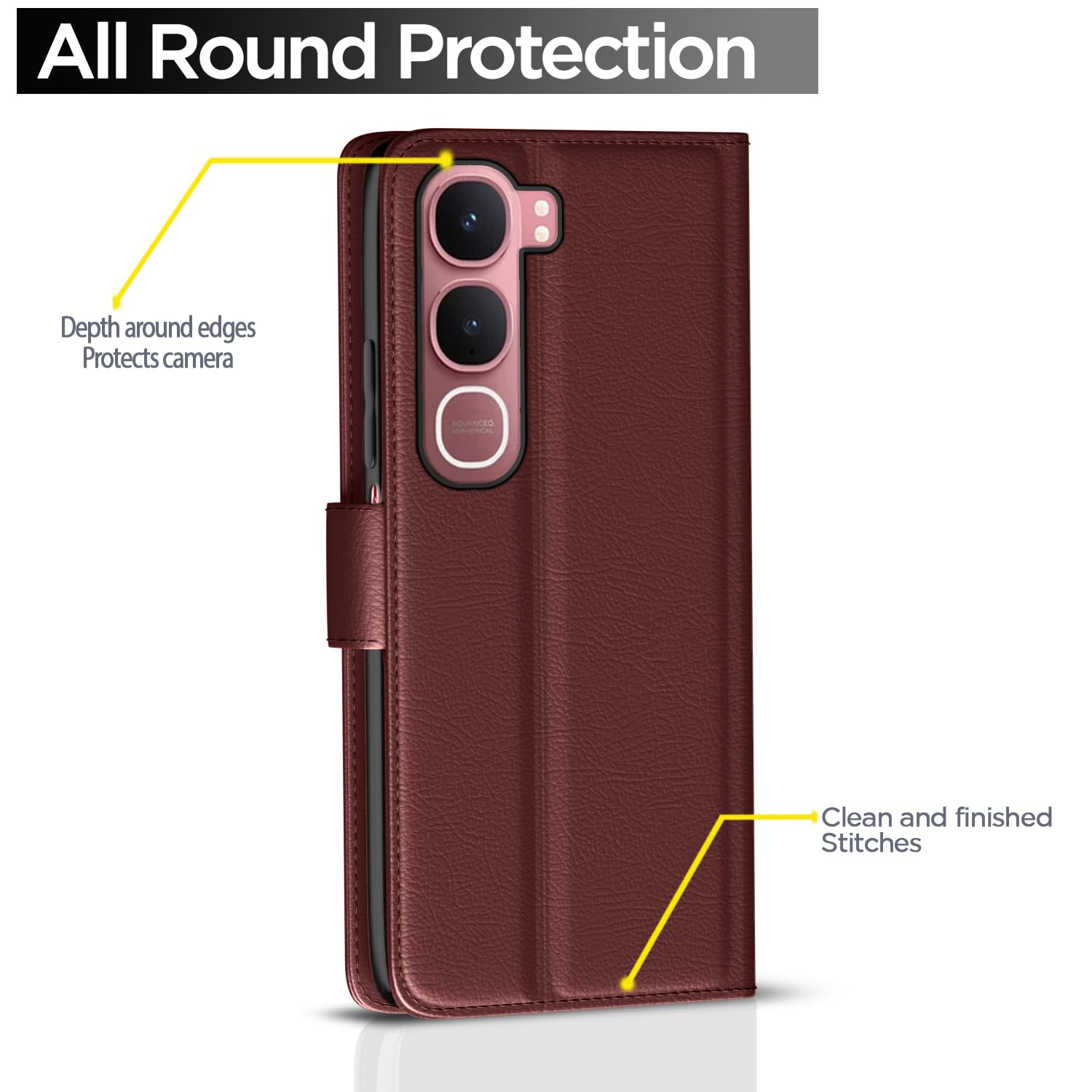 Brown Wallet flip case for Vivo Y31 5G – Pikkme – photo 4