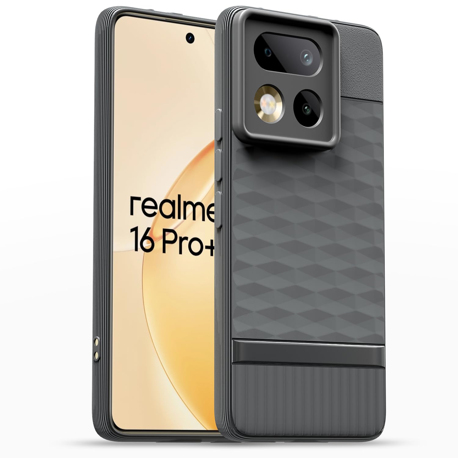 Realme 16 Pro Plus 5G Silicone back cover in grey by Pikkme