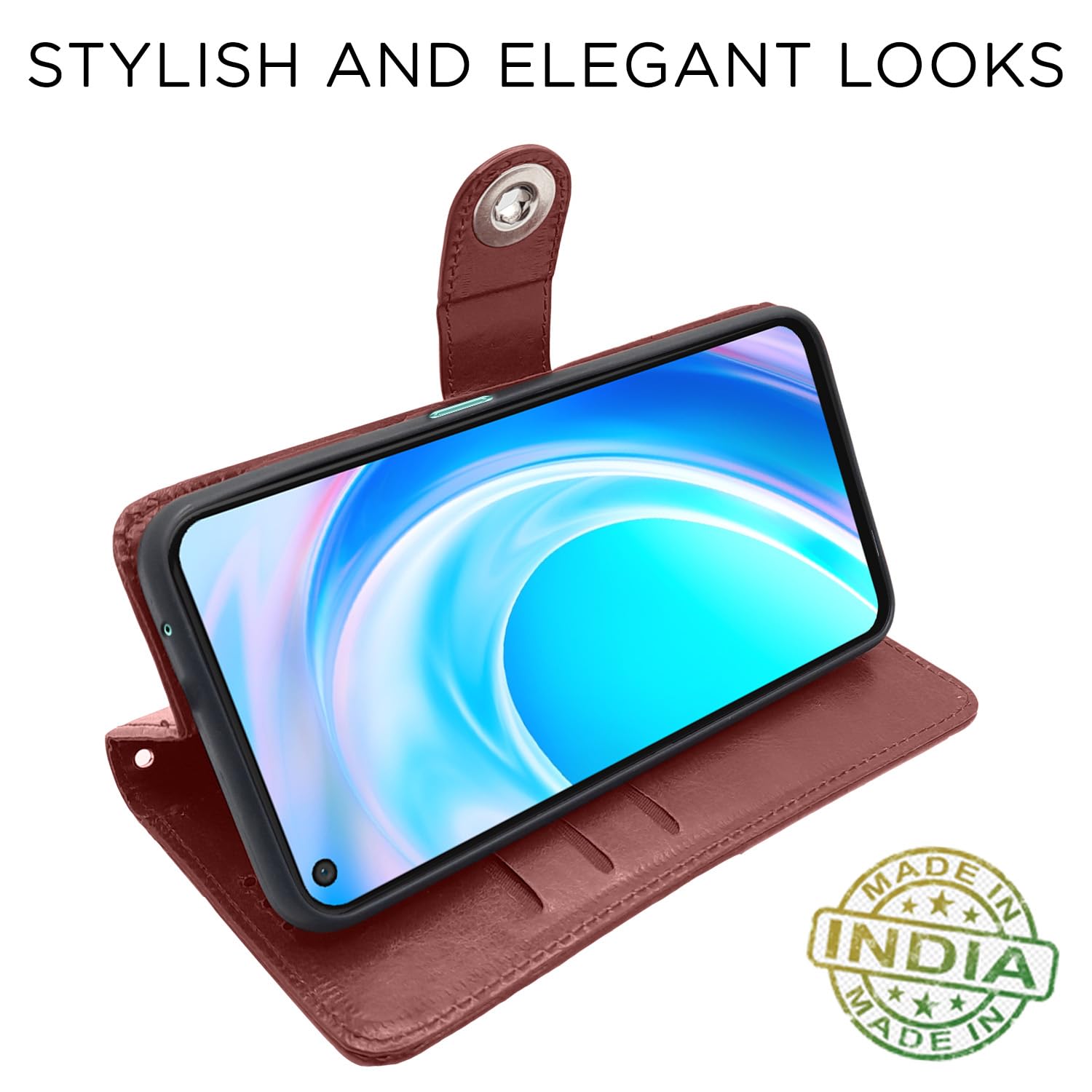 Pikkme button brown flip case for OnePlus Nord CE 2 Lite 5G – photo 5