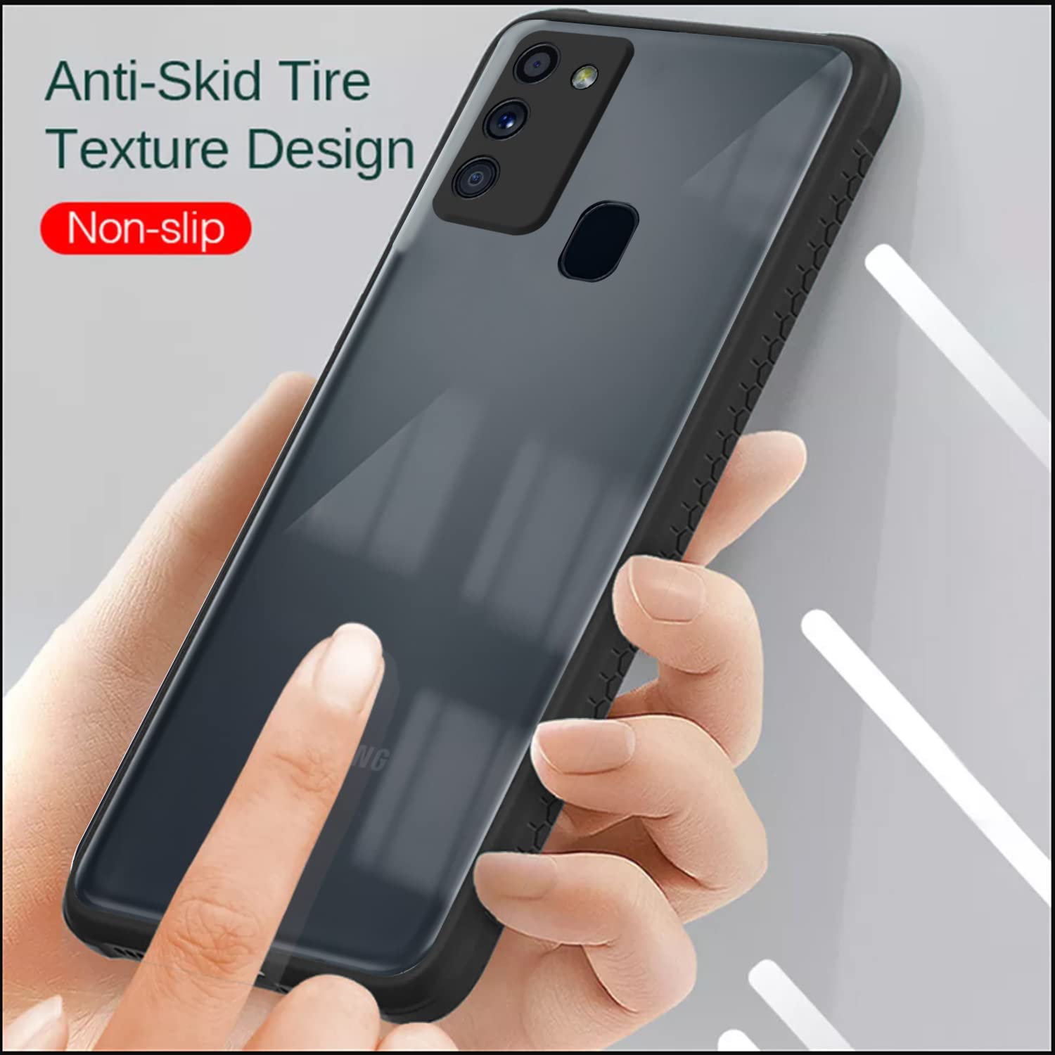 Samsung M30s/M21/M21 2021 Clear phone cover in black by Pikkme – photo 3