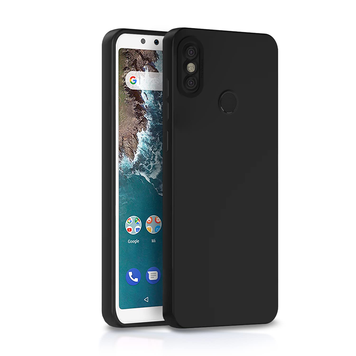 Mi A2 Liquid Silicone Back Cover-Black