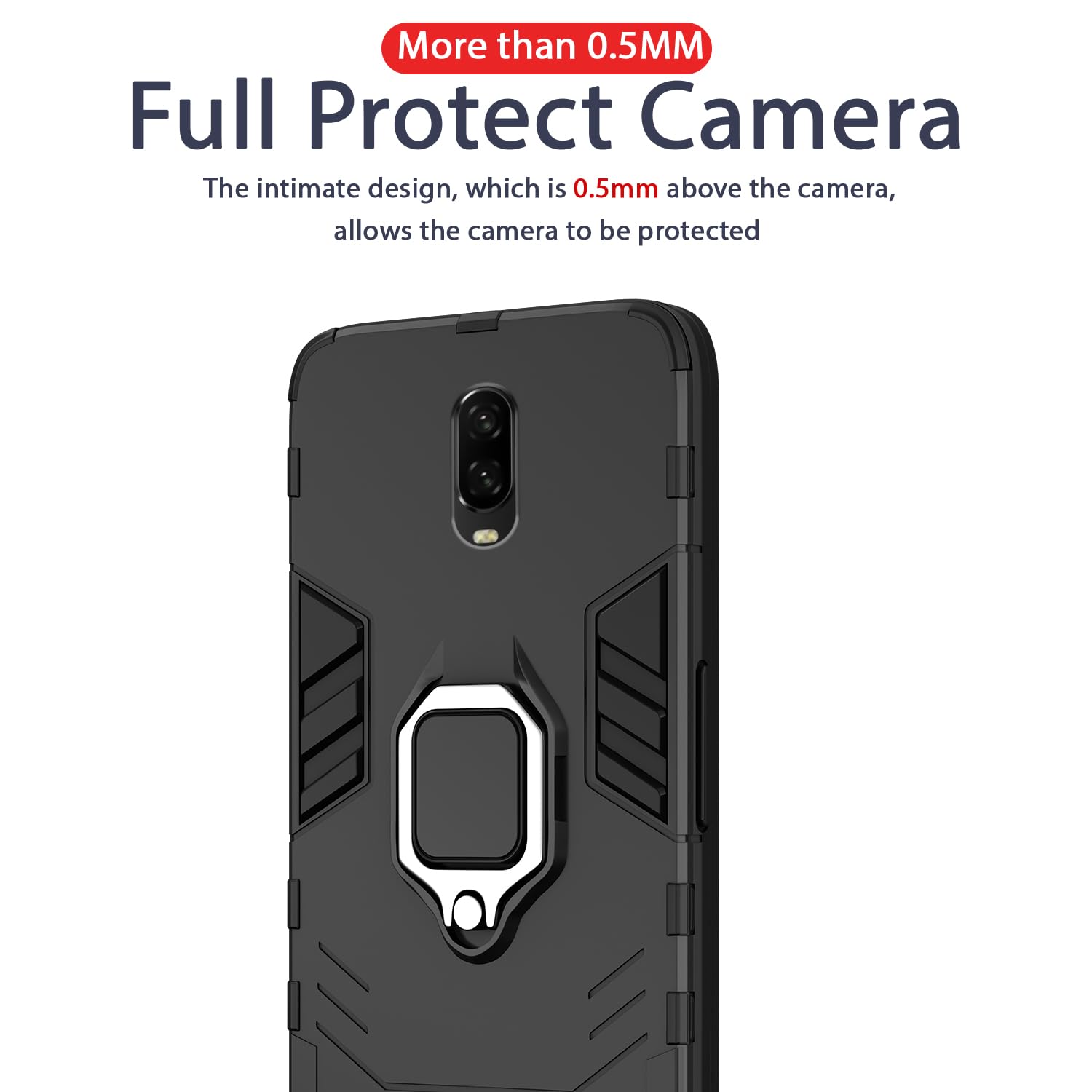 Pikkme OnePlus 6T D5 Tough Armor Back Cover | Black
