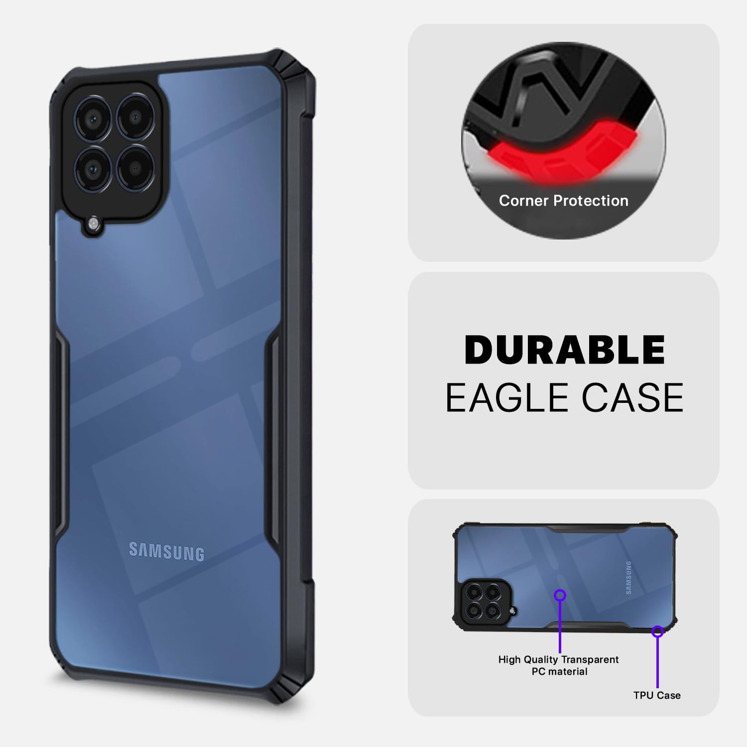 Black Hybrid mobile cover for Samsung M33 5G – Pikkme – photo 5