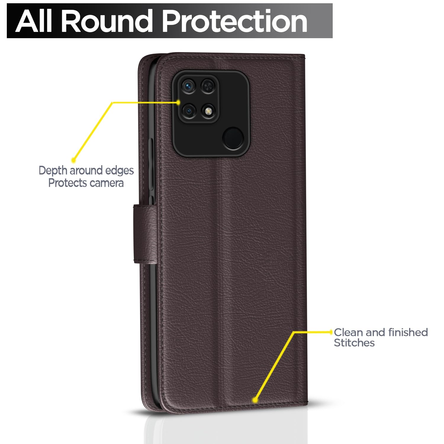 Pikkme coffee Wallet mobile flip cover for Redmi 10/10 Power – photo 4