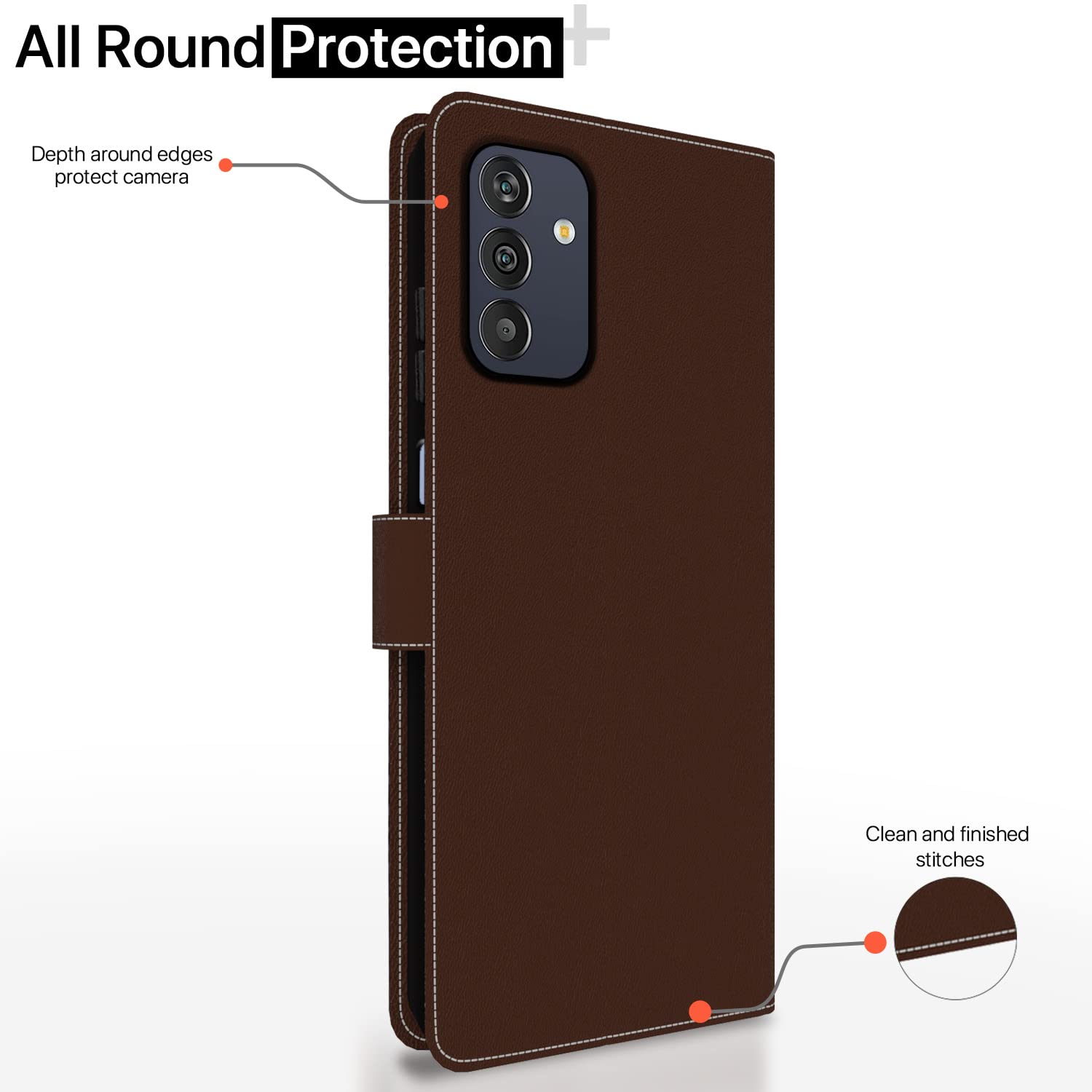 Brown & coffee Magnetic flip case for Samsung M13 4G – Pikkme – photo 4