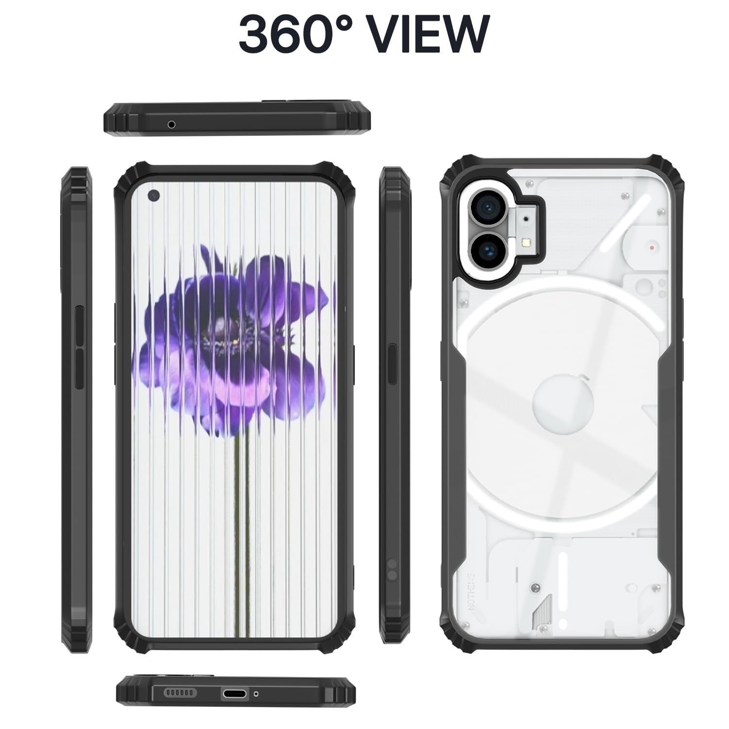 Pikkme Nothing Phone 1 Eagle Back Cover (Black)