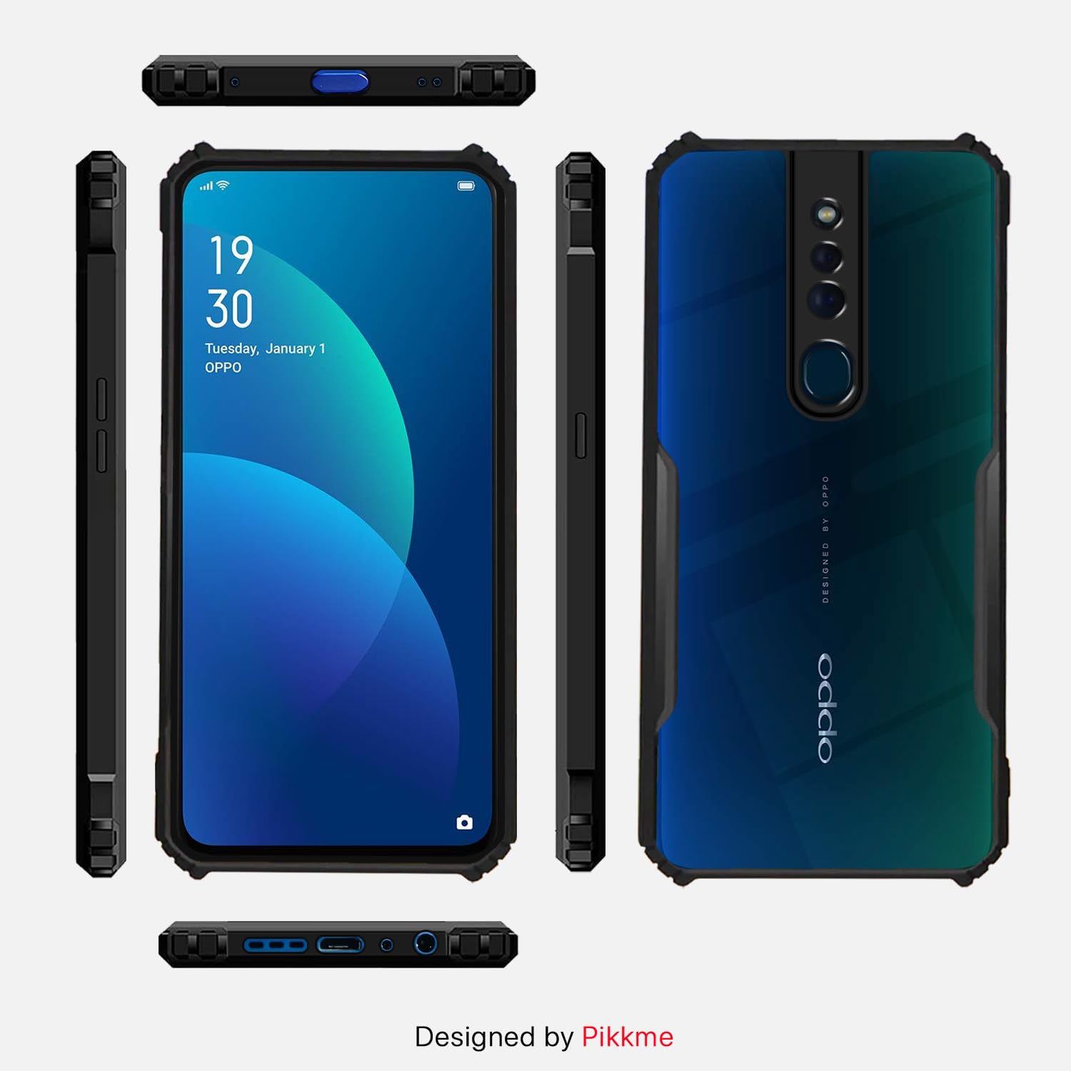 Pikkme Oppo F11 Pro Eagle Back Cover (Black)