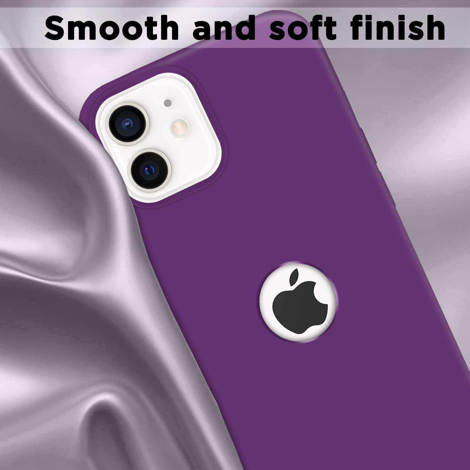 Pikkme iPhone 12/12 Pro Super Soft Silicone Back Cover (Dark Purple)