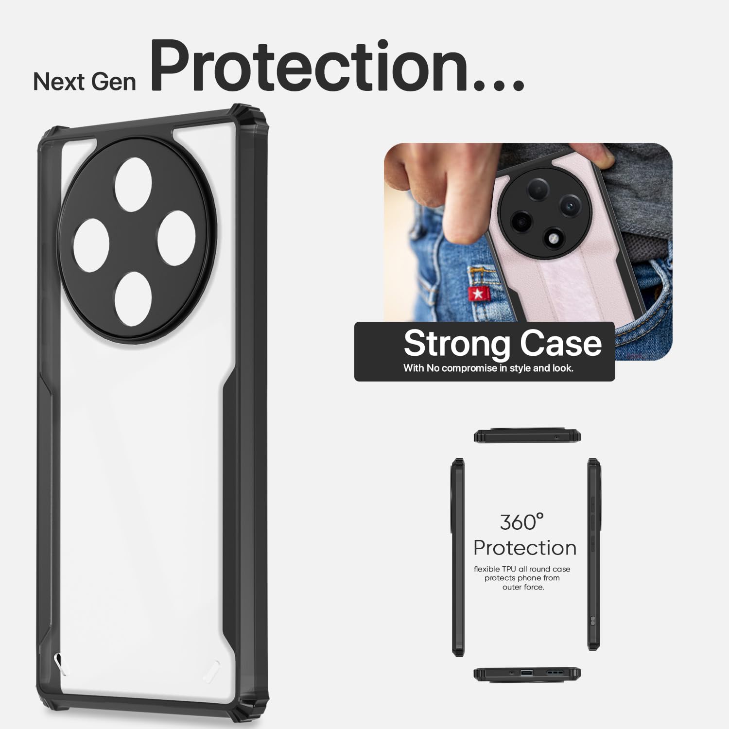 Pikkme Oppo A3 Pro 5G Eagle Back Cover (Black)