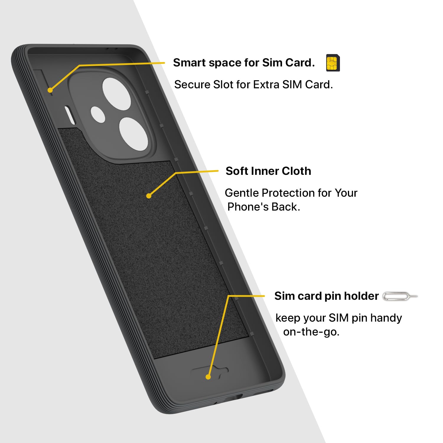 Pikkme iQOO Neo 10R 5G / iQOO Z9 Turbo 5G / Vivo Y200 GT 5G Shockproof Soft Flexible Gencase Back Cover (Grey)