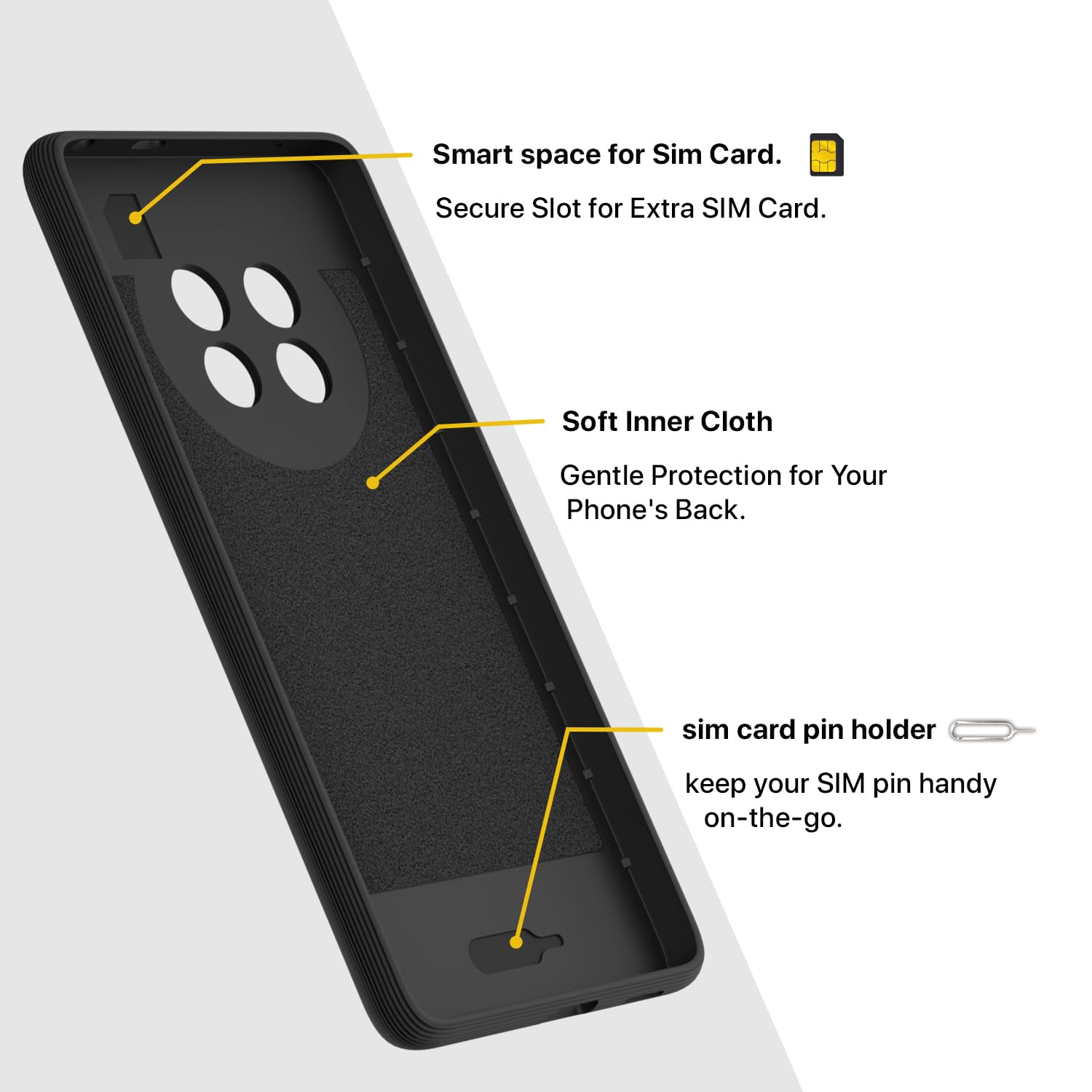 Pikkme Realme 13 Plus 5G / Realme P1 Speed 5G Gencase Back Cover (Black)