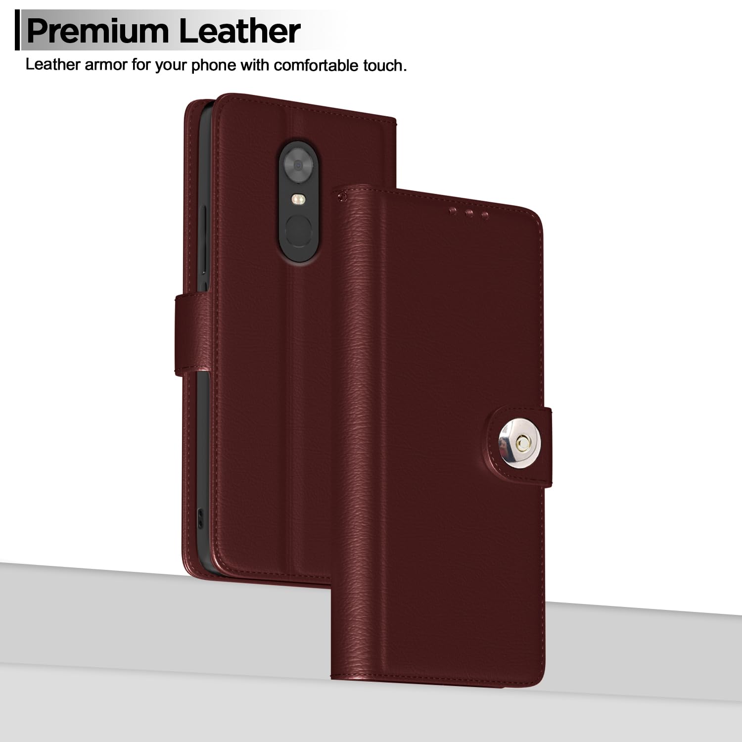 Redmi Note 5 mobile flip cover in brown by Pikkme – photo 2