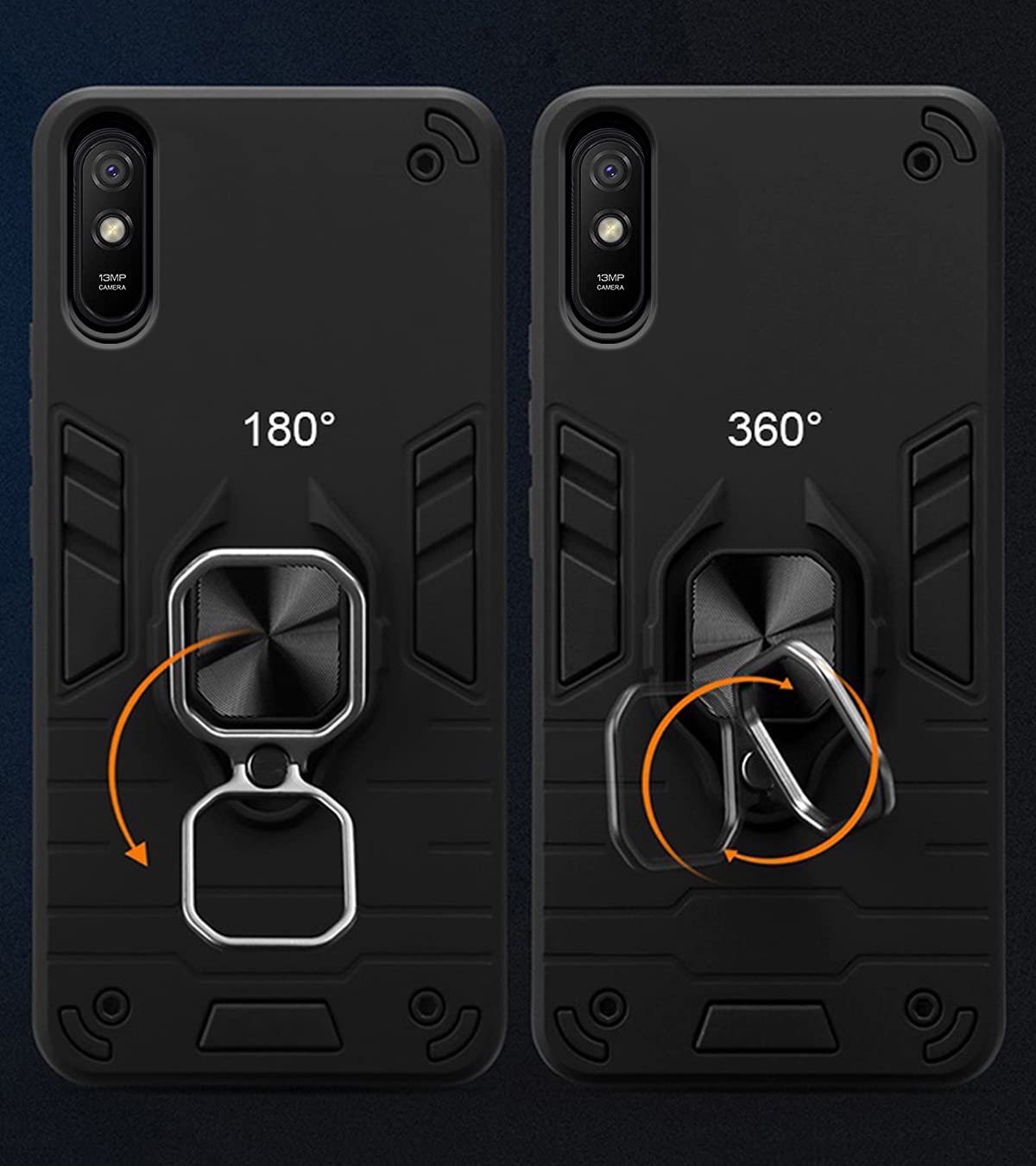 Pikkme black D5 Tough Armor phone cover for Redmi 9A, Redmi 9i – photo 3