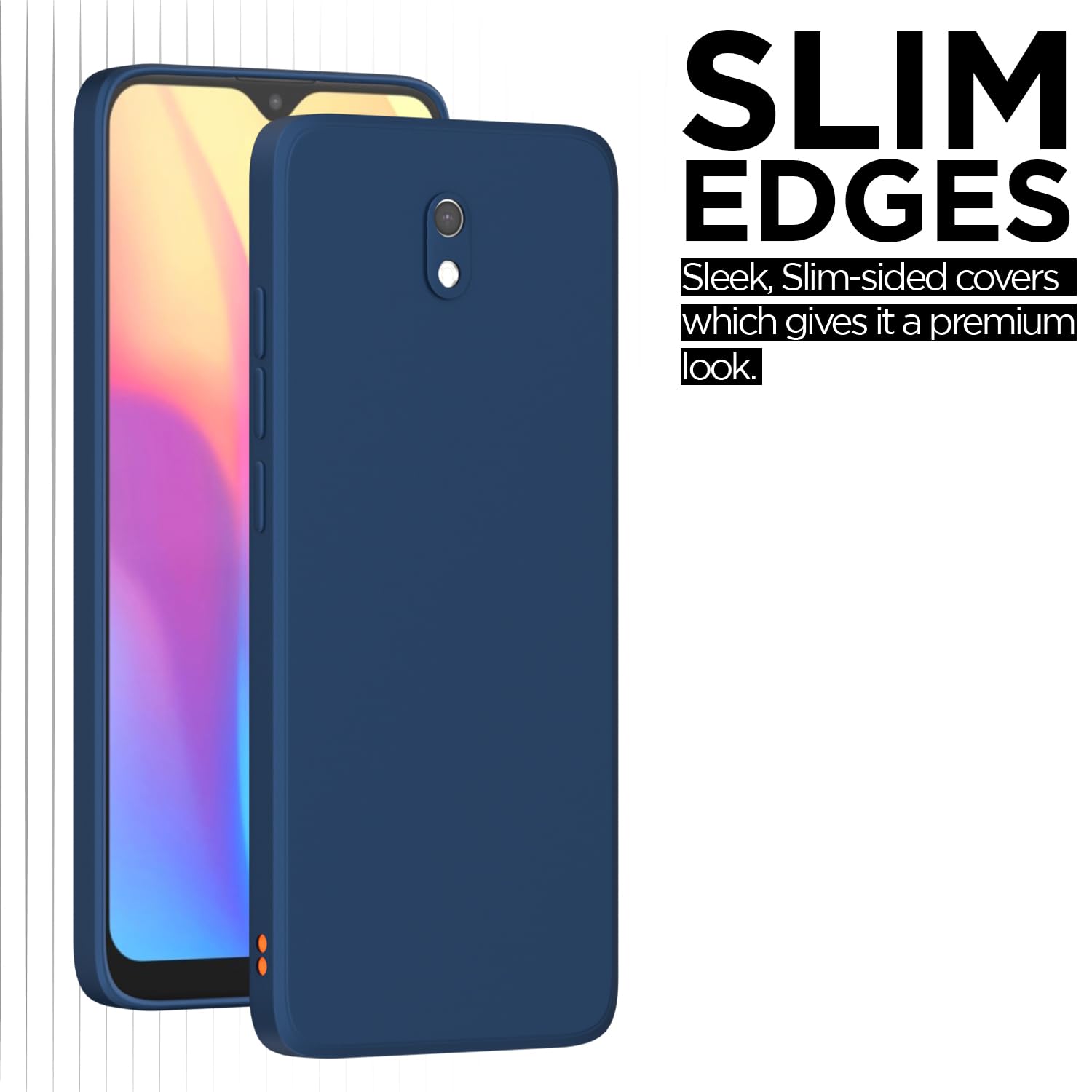 Pikkme Redmi 8A Soft Matte Silicone Shockproof Case (Blue)