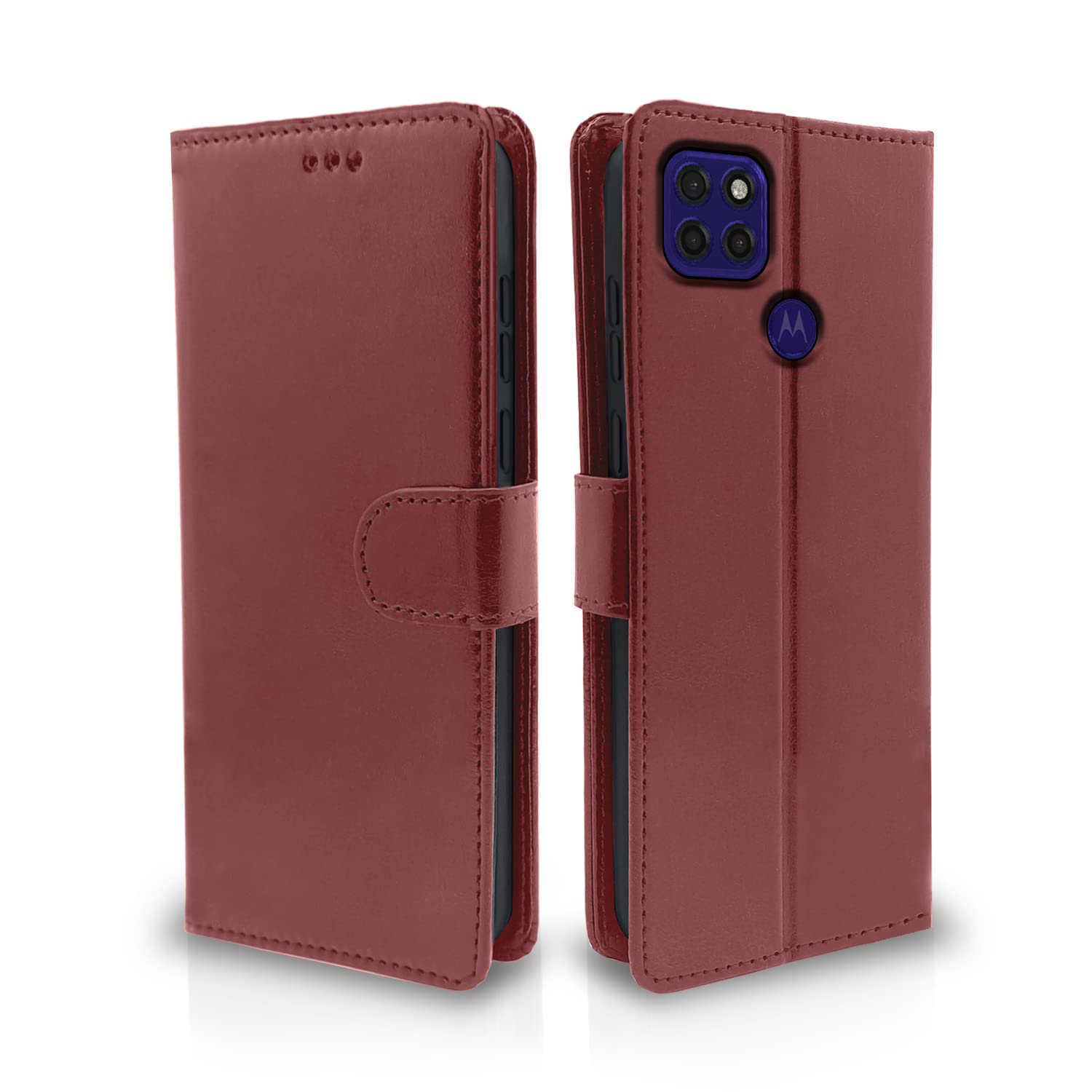 Moto G9 Power Vintage wallet flip cover in brown by Pikkme