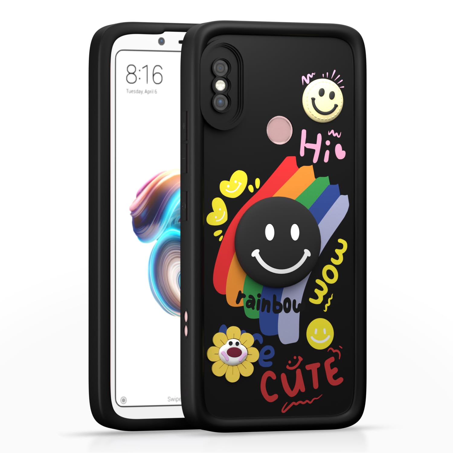 Pikkme black phone cover for Redmi Note 5 Pro