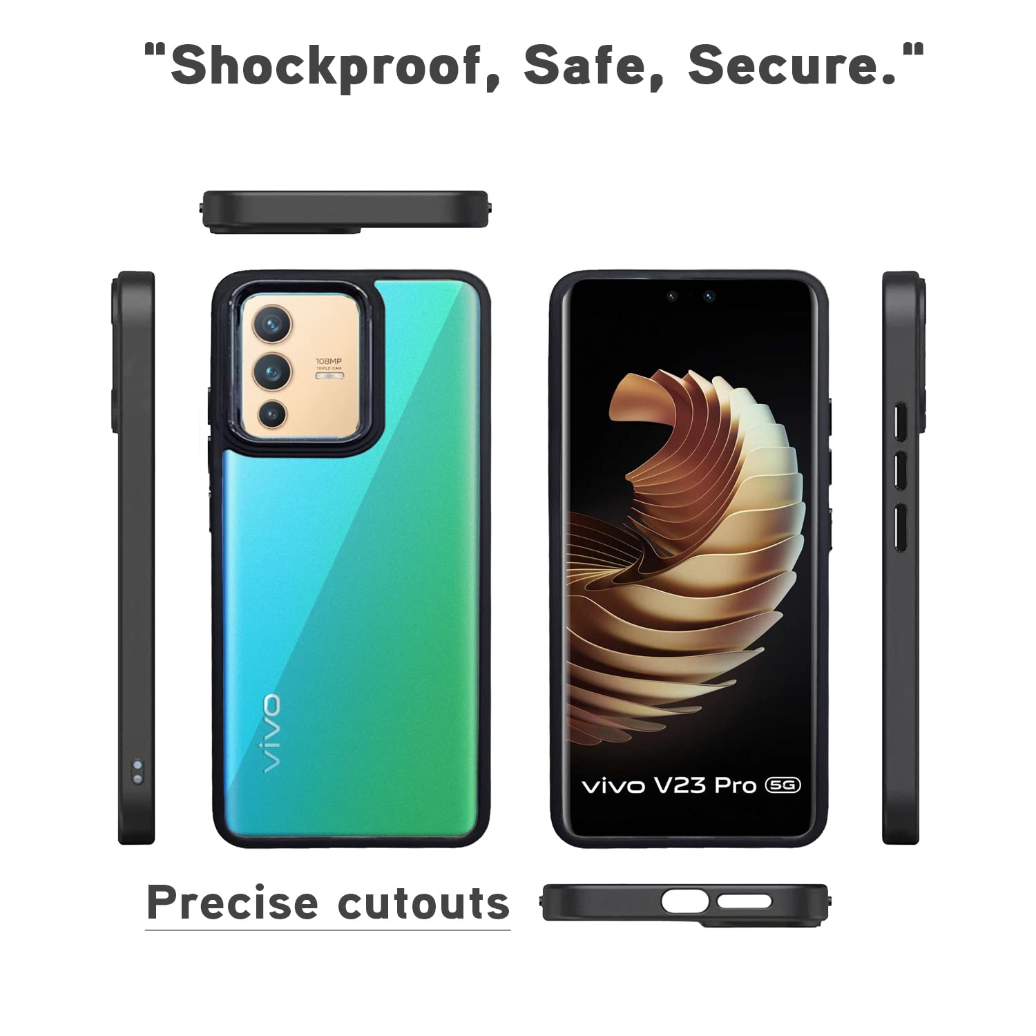 Vivo V23 Pro 5G Chrome phone cover in black by Pikkme – photo 3