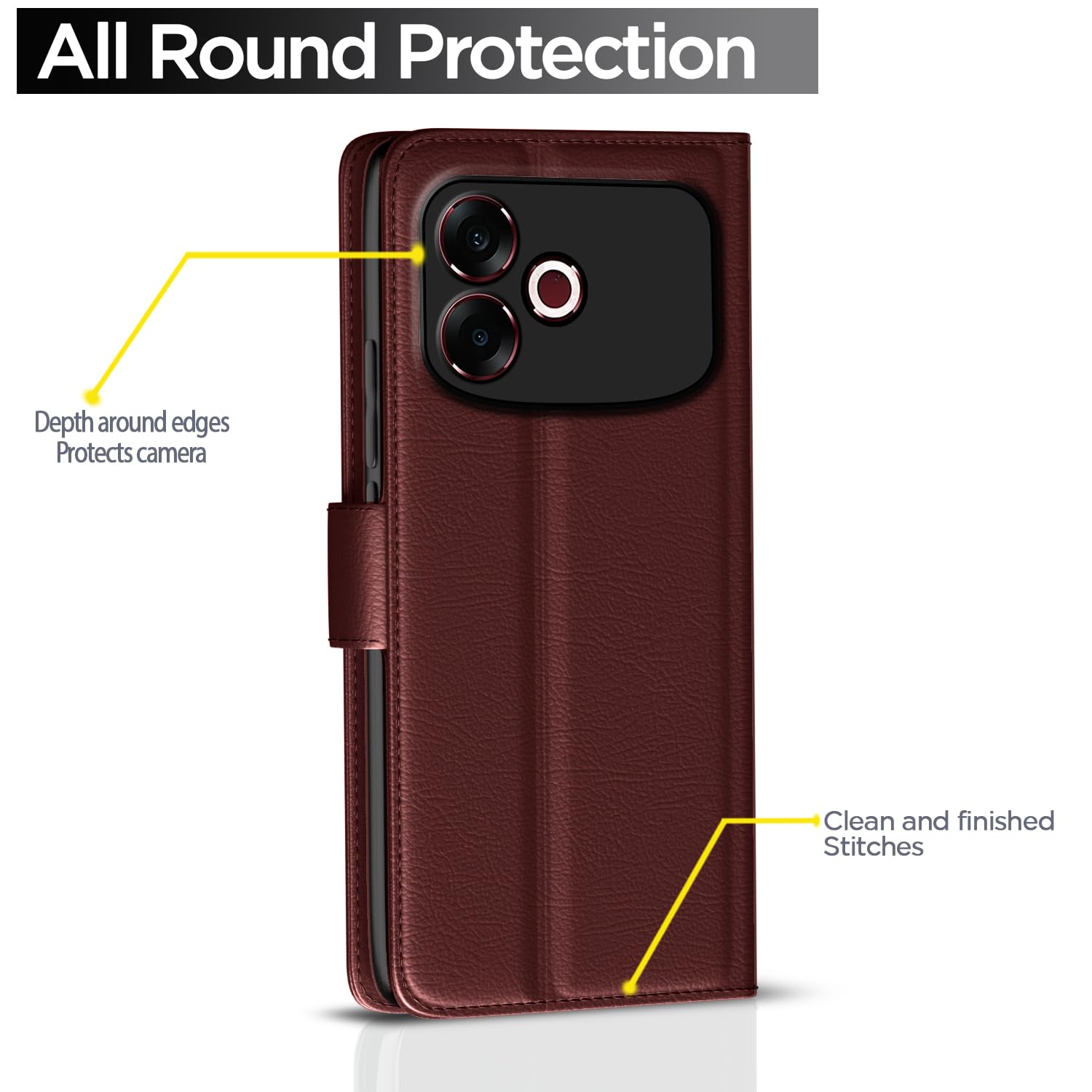Oppo F33 Pro 5G flip cover in brown by Pikkme – photo 4