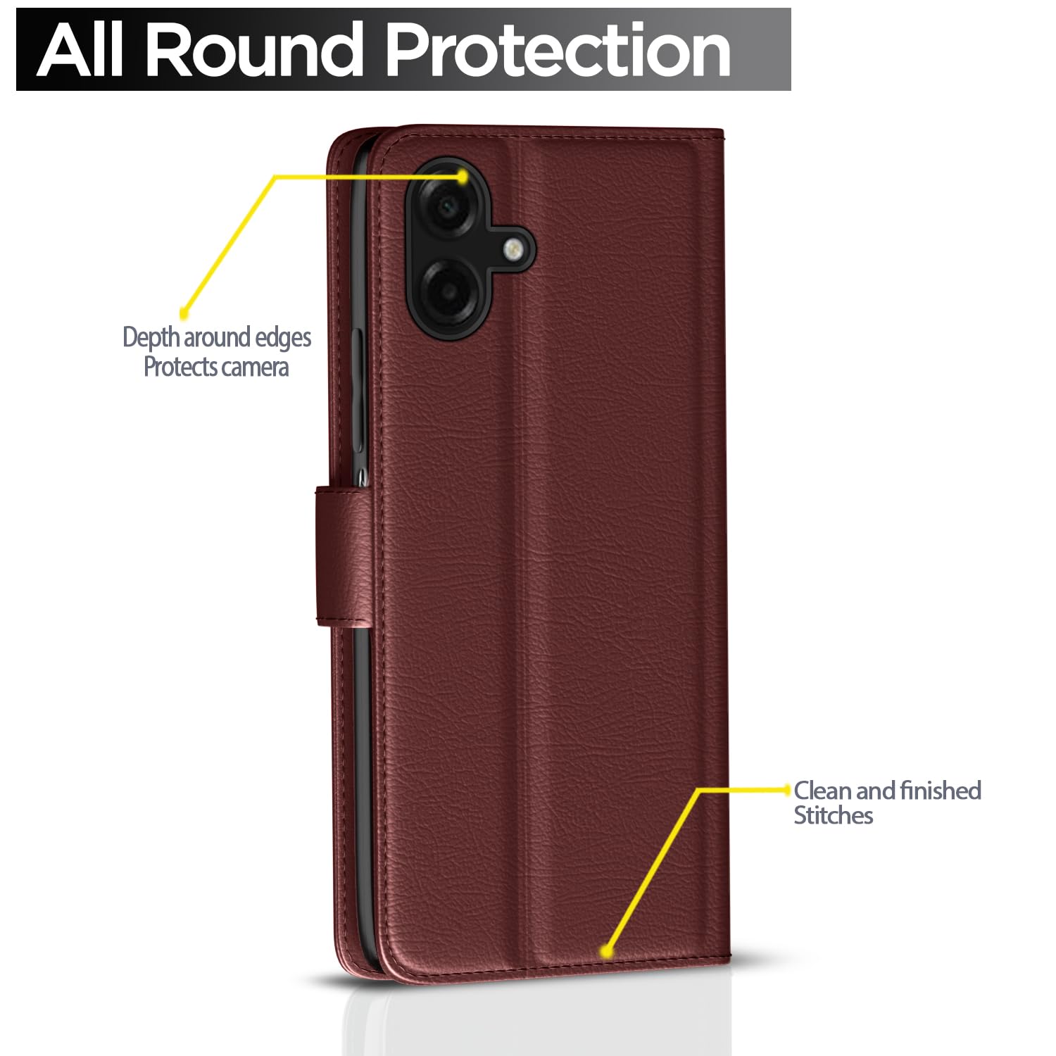 Pikkme Samsung F70e 5G/M07/M17e/F07/A07/A07 5G brown mobile flip cover – photo 4