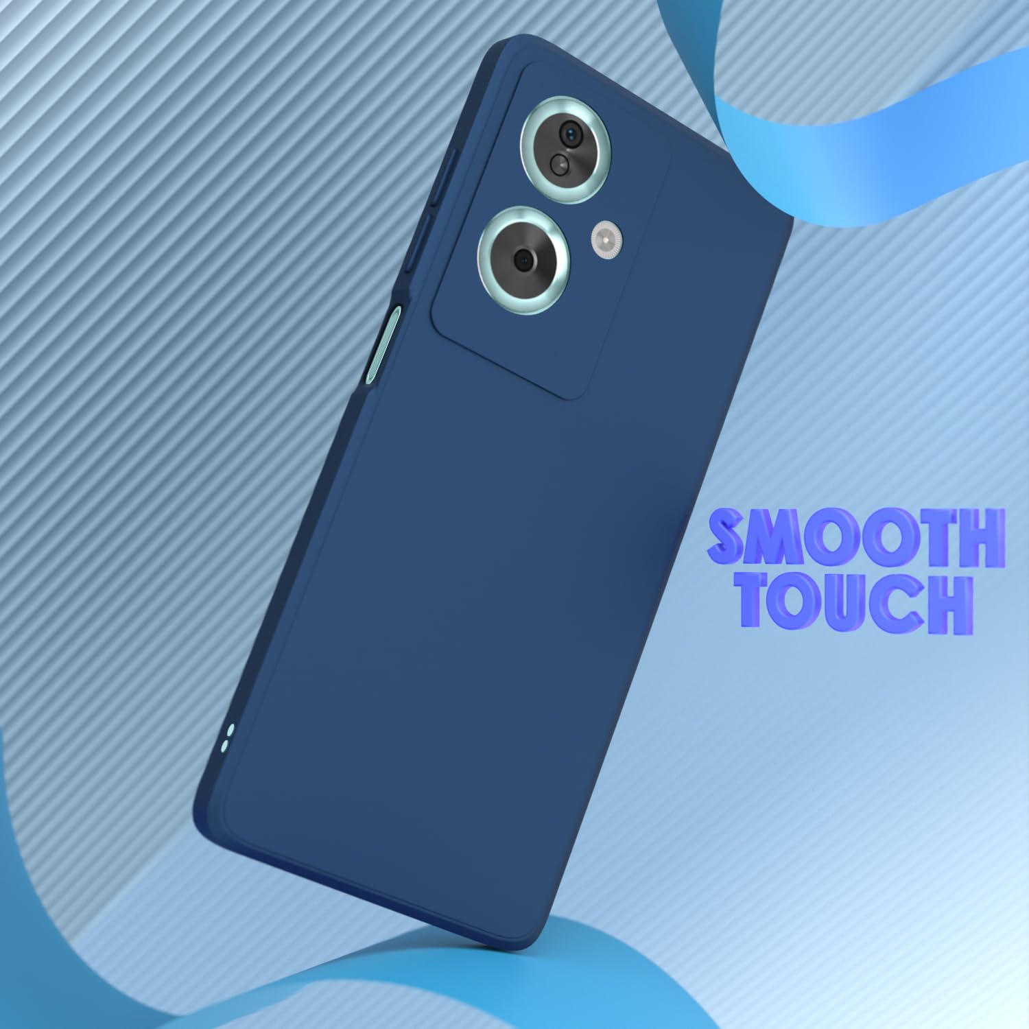 Oppo A79 5G Liquid Silicone mobile back cover in blue by Pikkme – photo 7