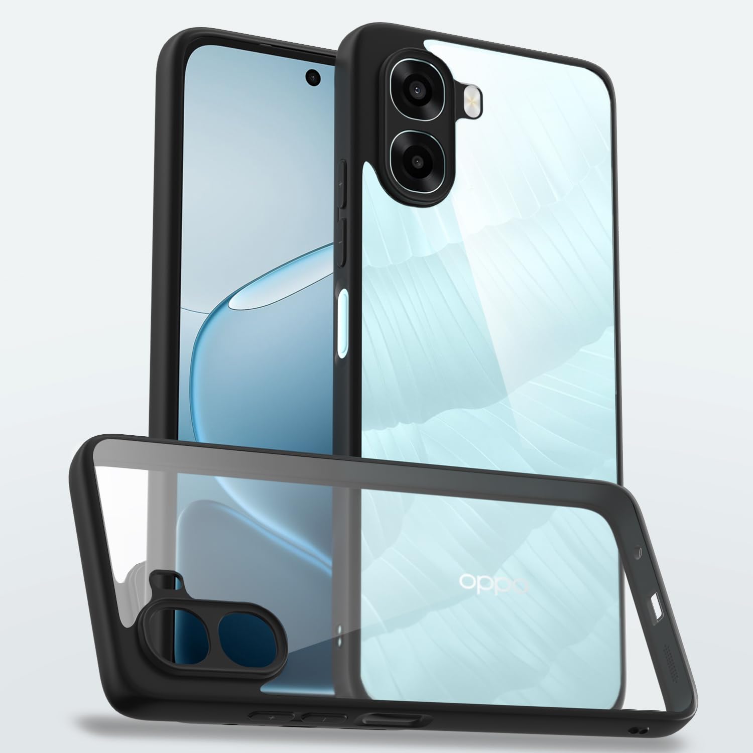Black Hybrid mobile cover for Oppo A6X 5G – Pikkme