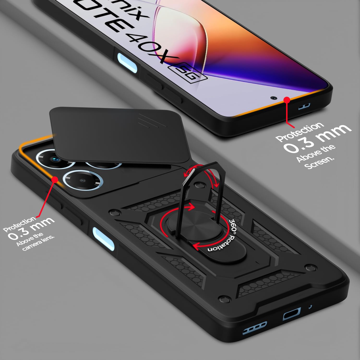 Pikkme black mobile cover for Infinix Note 40x 5G/360 – photo 4