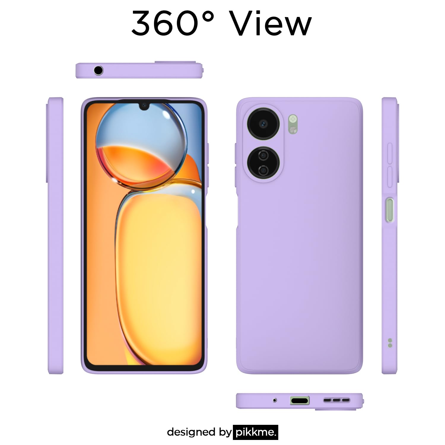 Pikkme Redmi 13C 4G Liquid Silicone Back Cover (Purple)