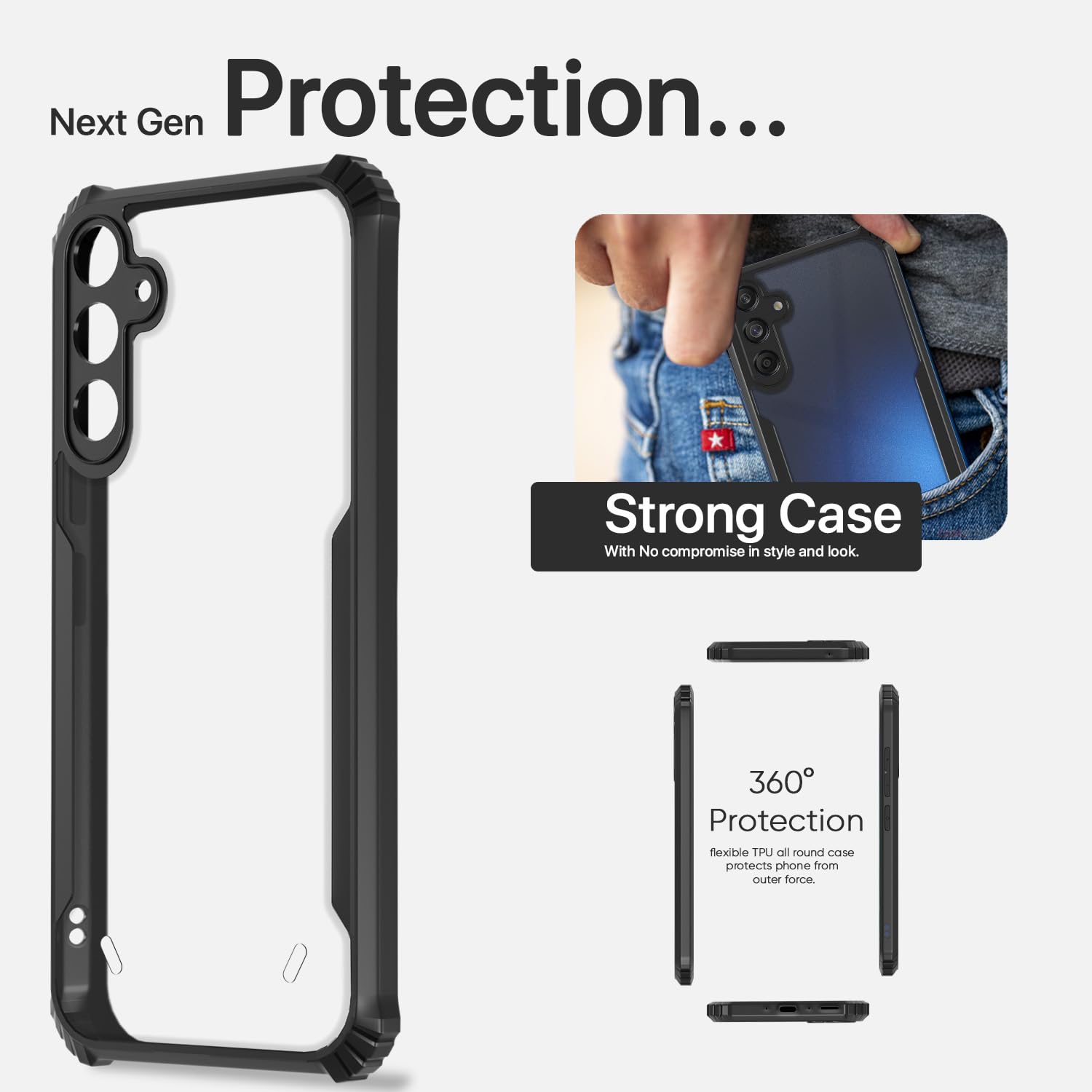 Pikkme Samsung Galaxy M55 5G Eagle Back Cover (Black)