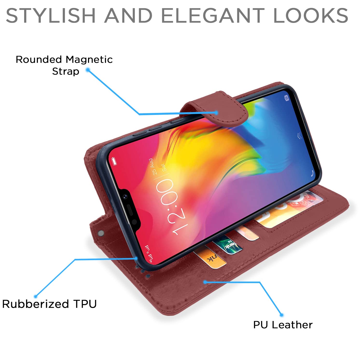 Pikkme brown Wallet flip cover for Vivo Y83 Pro – photo 5