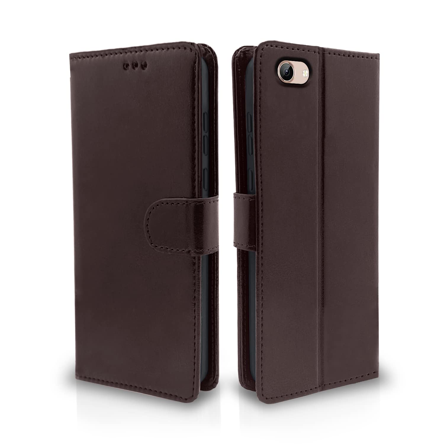 Vivo Y71 Wallet flip cover in coffee by Pikkme