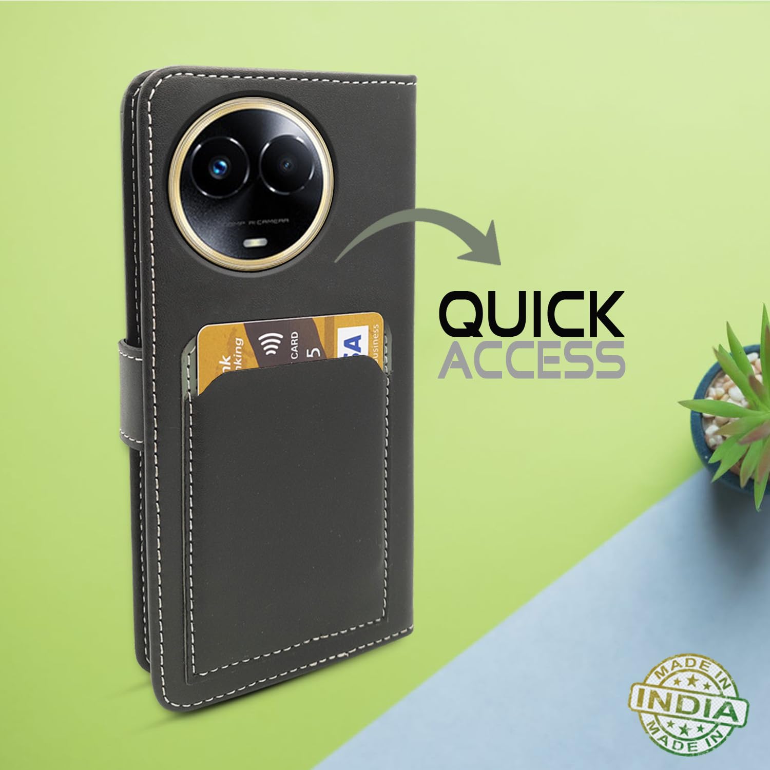 Realme 11/11X 5G/Narzo 60X 5G flip cover in grey by Pikkme – photo 4