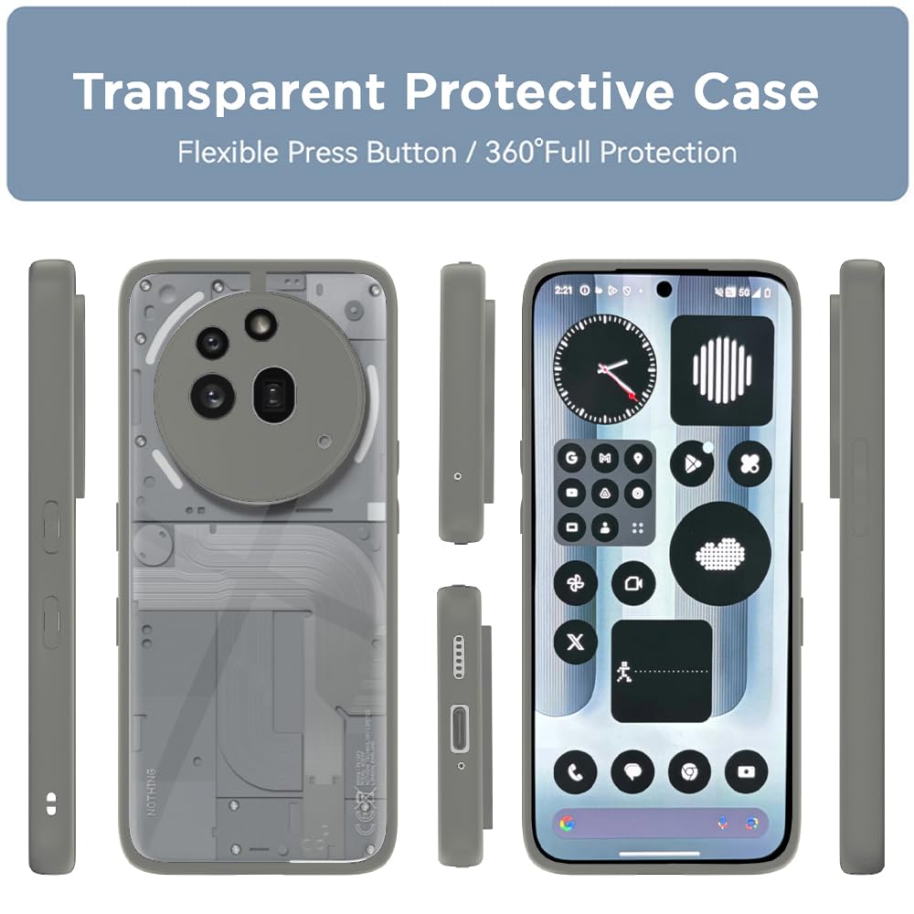 Pikkme Nothing Phone 3a Pro 5G Eagle 2 Shockproof Sleek Hybrid Armor Back Cover (Grey)