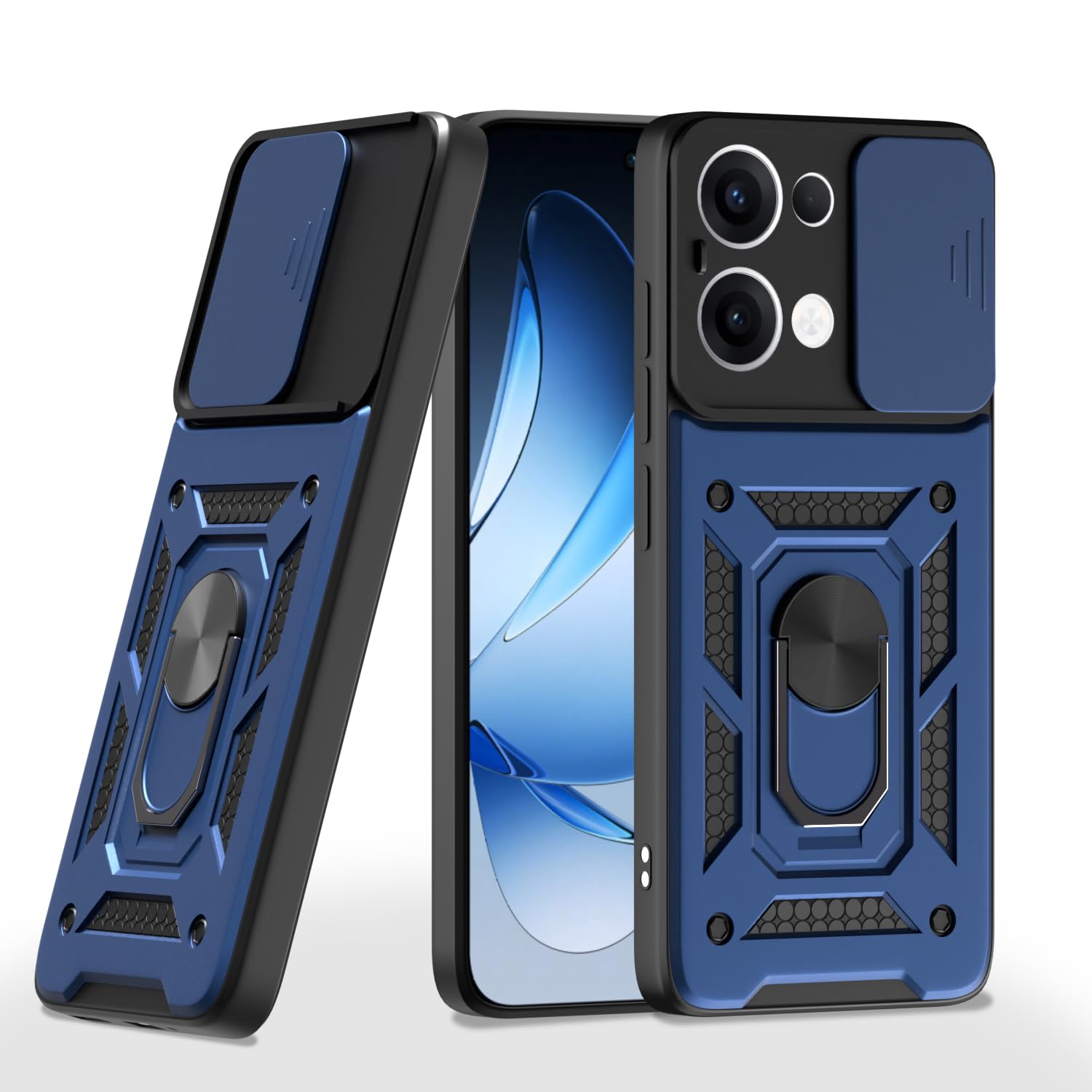 Oppo Reno 13 5G D10 Camera Shield mobile back cover in blue by Pikkme