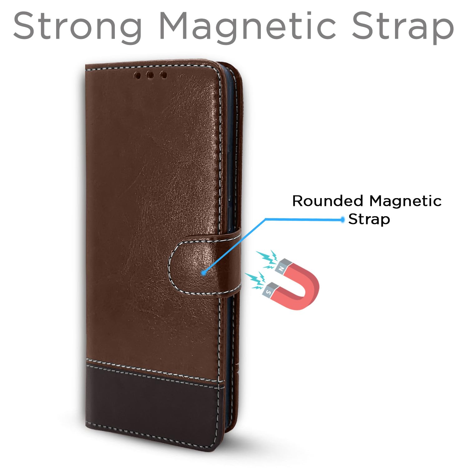 Samsung M55/M55s/F55 5G wallet flip cover in brown & coffee by Pikkme – photo 6