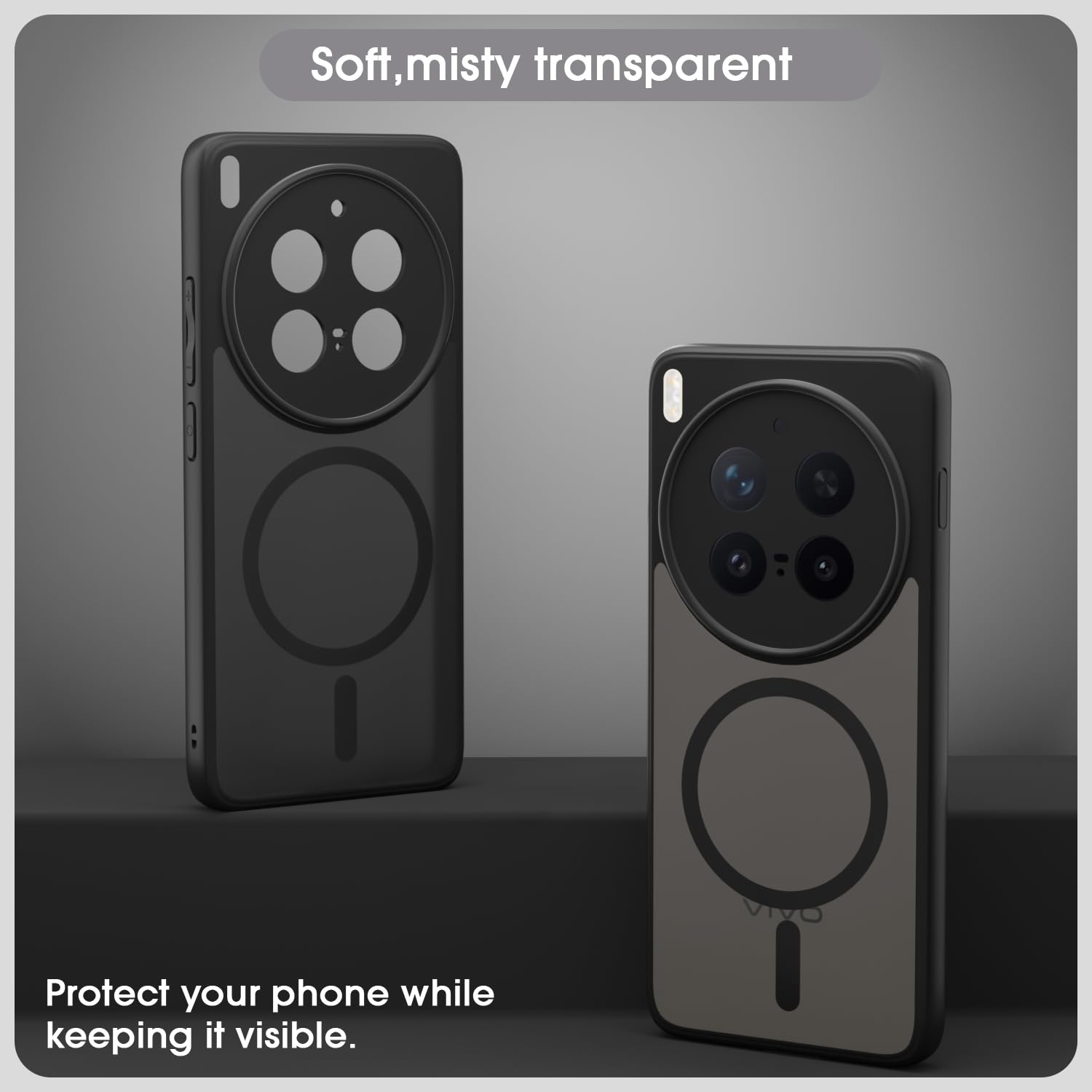Vivo X300 Pro 5G MagSafe phone cover in black smoke mag-safe by Pikkme – photo 3