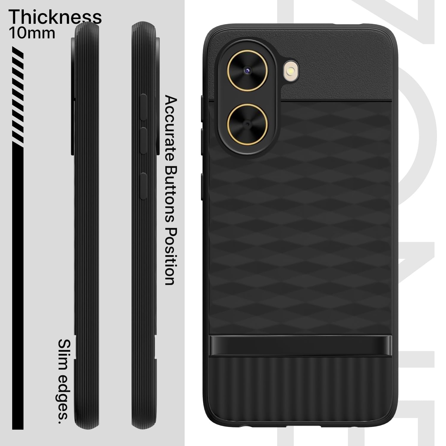 Pikkme Poco C71 / Redmi A5 Shockproof Soft Flexible Gencase Back cover (Black)