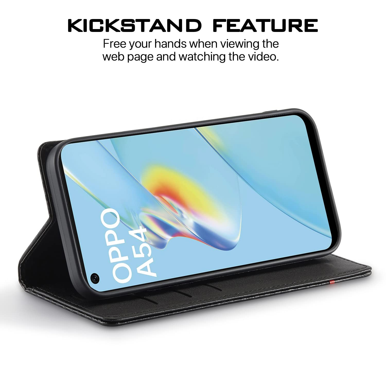 Black Wallet wallet flip cover for Oppo A54 – Pikkme – photo 5