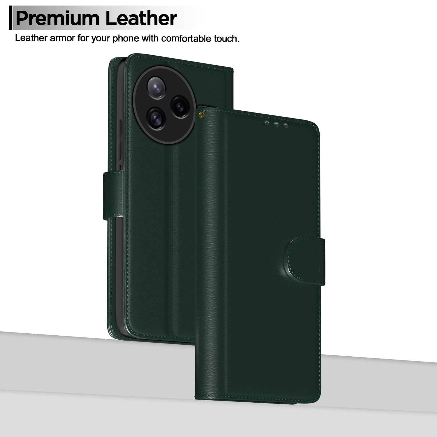 Pikkme Poco F7 Ultra 5G Vintage Flip Cover (Green)