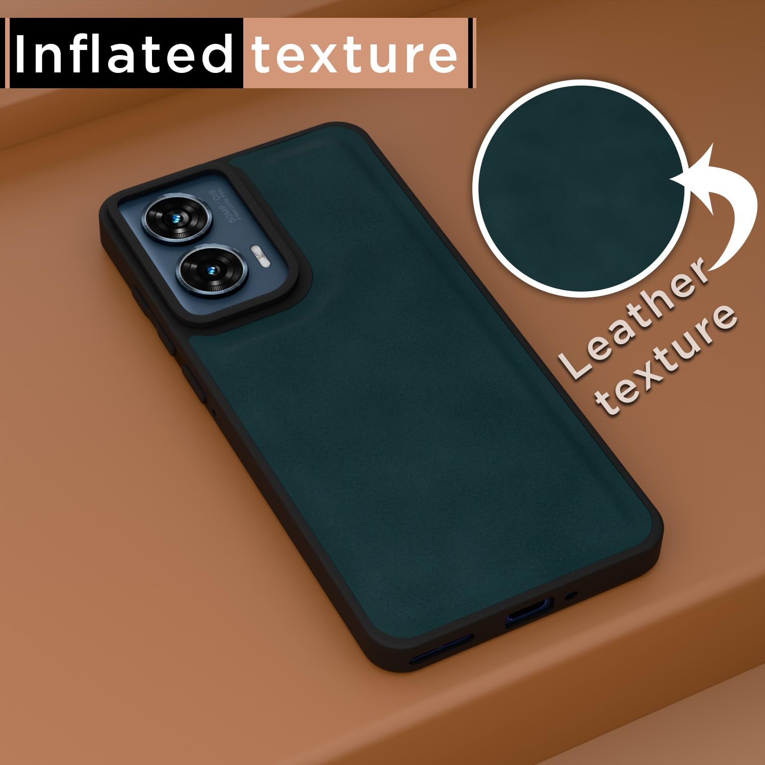 Green Leather back cover for Moto Edge 50 Fusion/G96 5G – Pikkme – photo 2