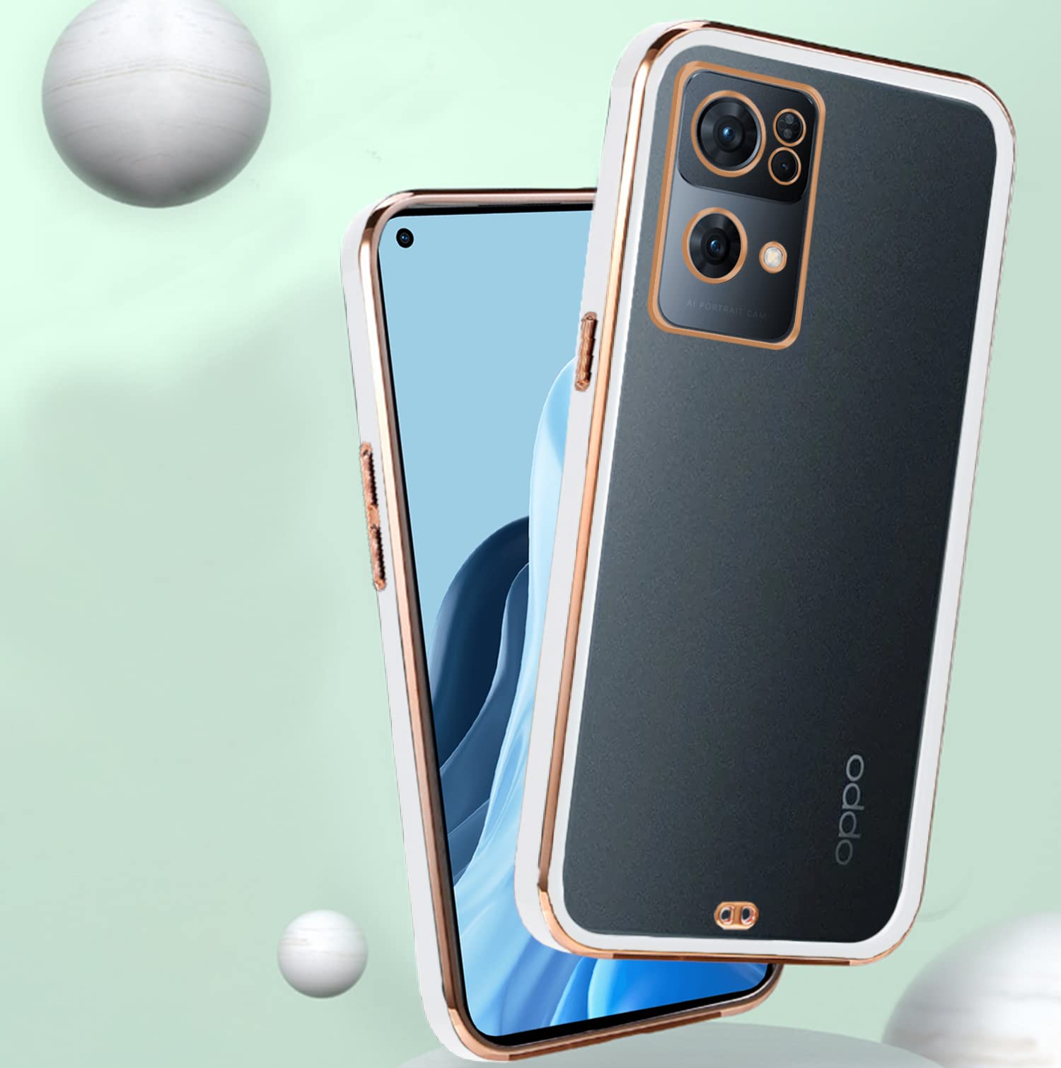 Oppo Reno 7 Pro 5G Chrome phone cover in white by Pikkme – photo 4
