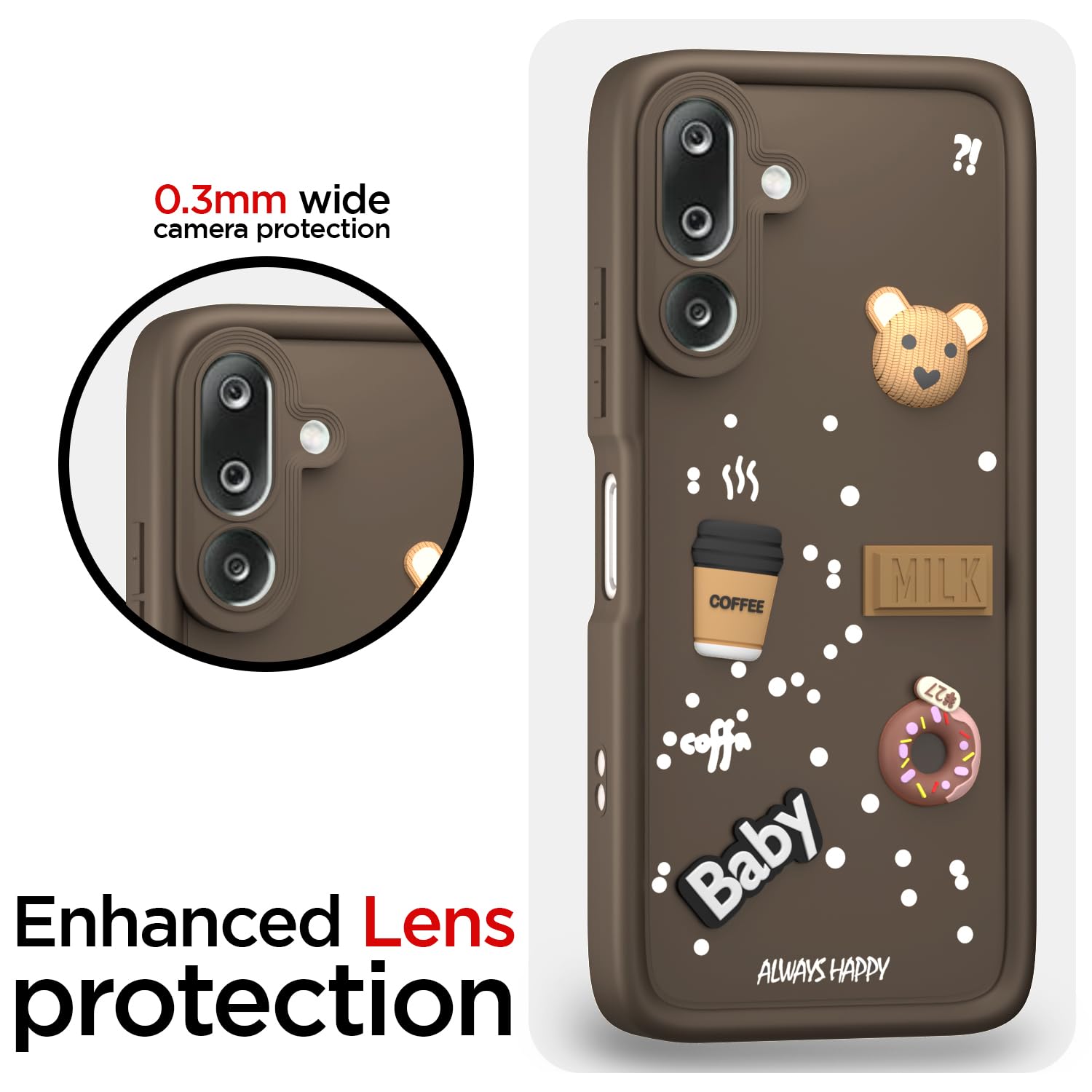 Samsung M36 5G/3D mobile back cover in brown by Pikkme – photo 5