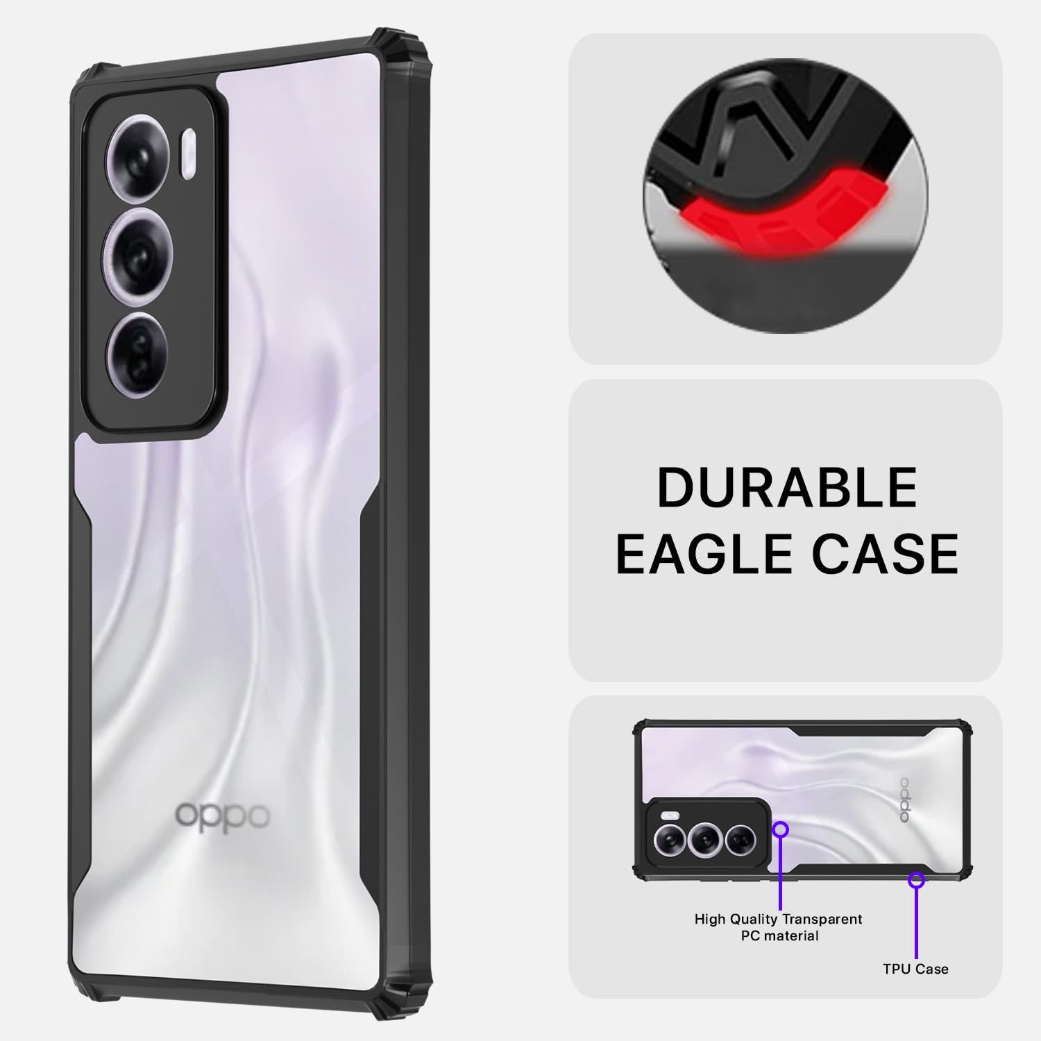 Black phone cover for Oppo Reno 12 Pro 5G – Pikkme – photo 5